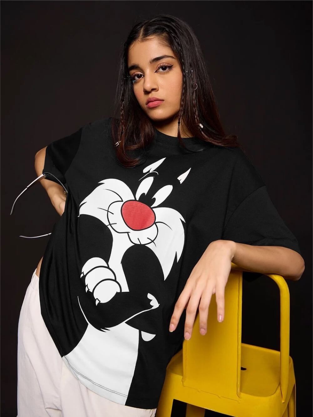 Looney Tunes Sylvester Cat Printed Womens Drop Shoulder T-shirt In Low Price Premium Quality Legacy Boutiques Dhaka Legacy Boutiques Legacy Boutiques