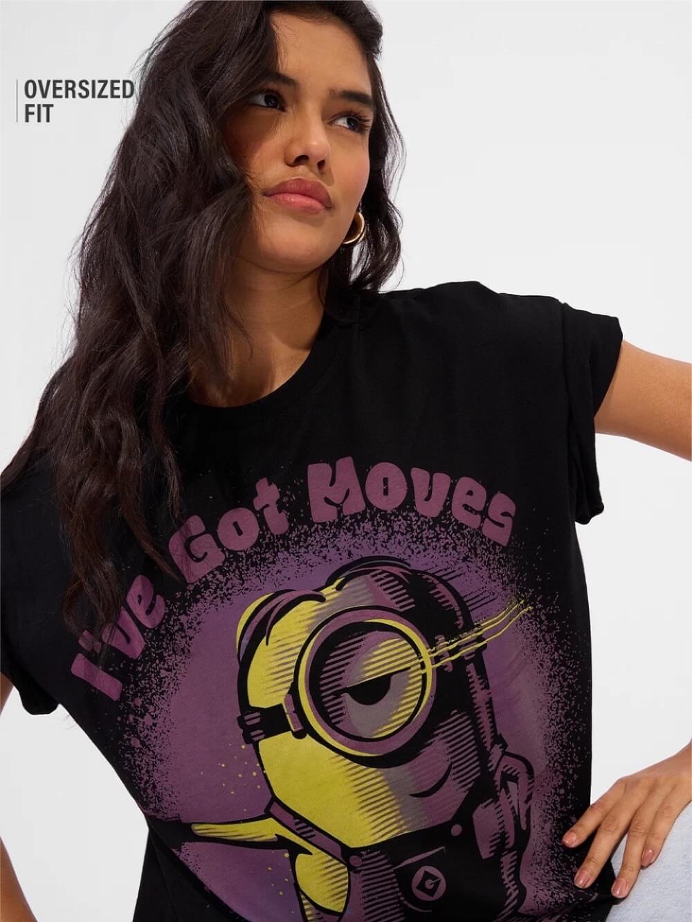 Low Price Minions Got Moves You have Never Seen Printed Premium Quality Womens Drop Shoulder T shirt Legacy Boutiques Dhaka Legacy Boutiques Legacy Boutiques