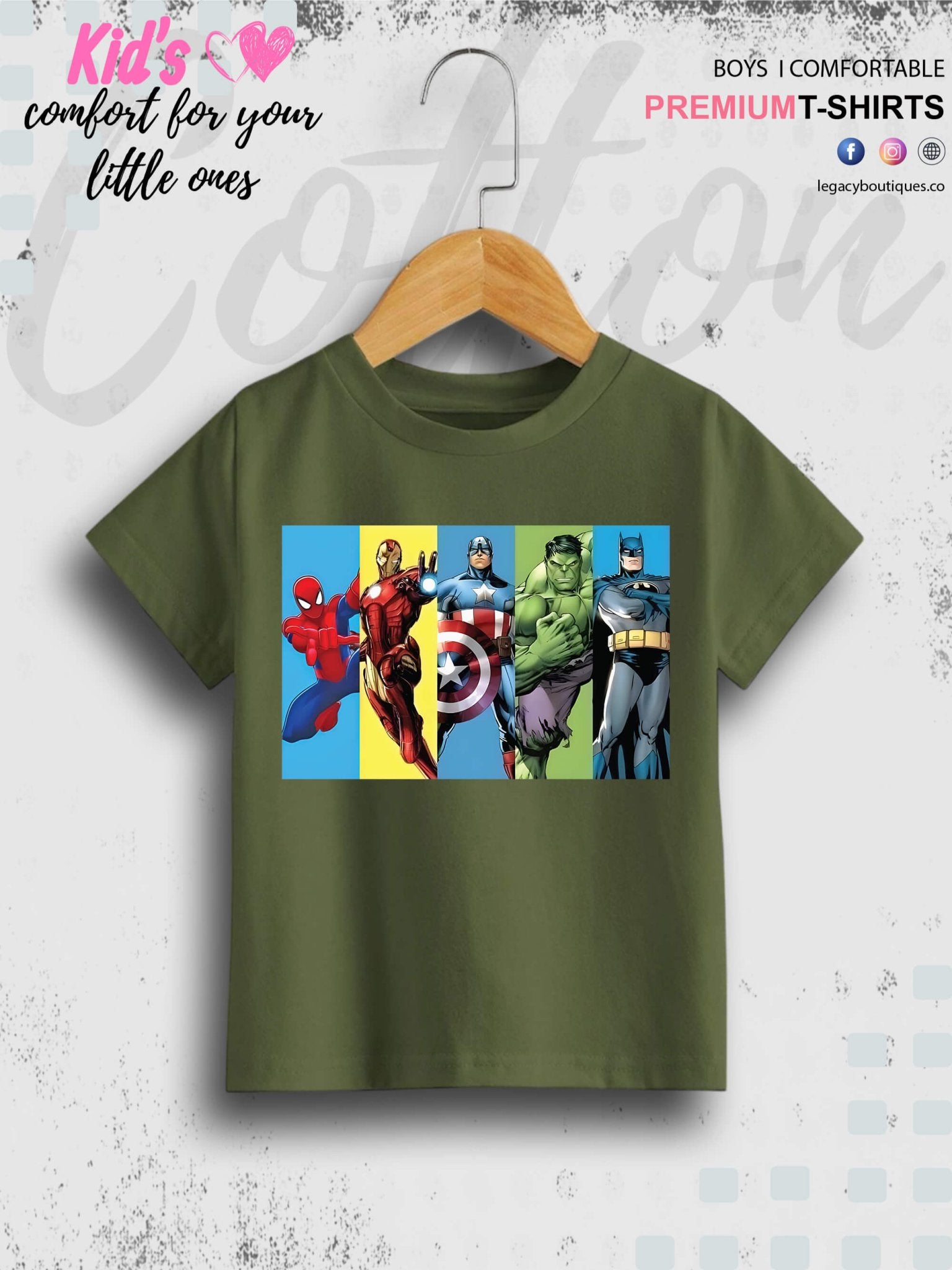 Marvel Comic All Super Hero Characters Print 1 To 11 Year Kids Boys Summer Time T-Shirt In Lowest Price Only In Dhaka Legacy Boutiques Legacy Boutiques