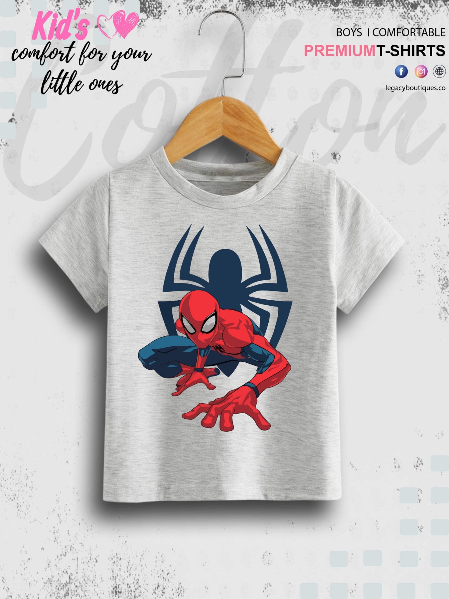 Marvel Spiderman Print Good Quality 1 To 11 Year Boys T-shirt In Lowest Price Only In BD Legacy Boutiques Legacy Boutiques