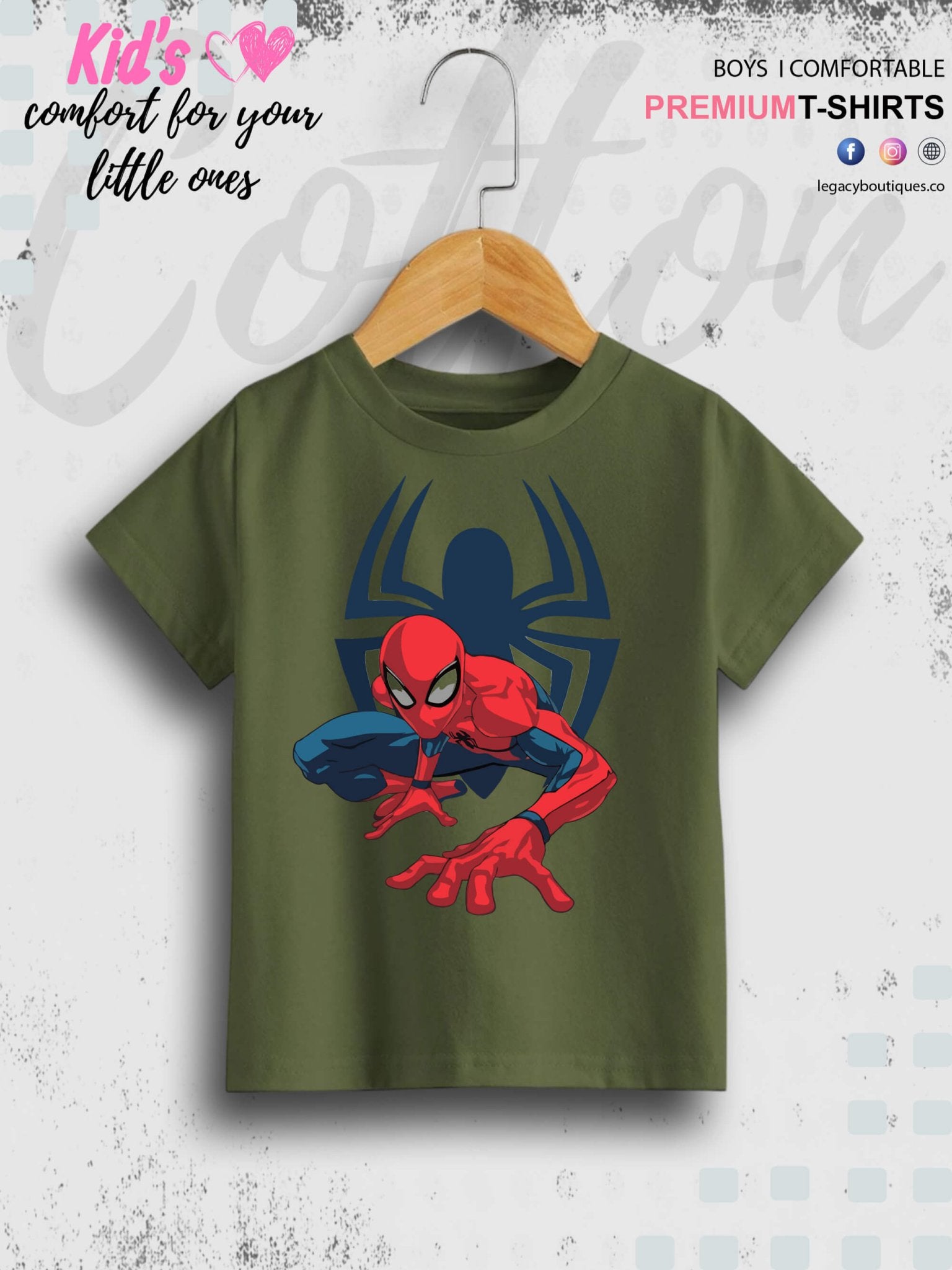 Marvel Spiderman Print Good Quality 1 To 11 Year Boys T-shirt In Lowest Price Only In BD Legacy Boutiques Legacy Boutiques