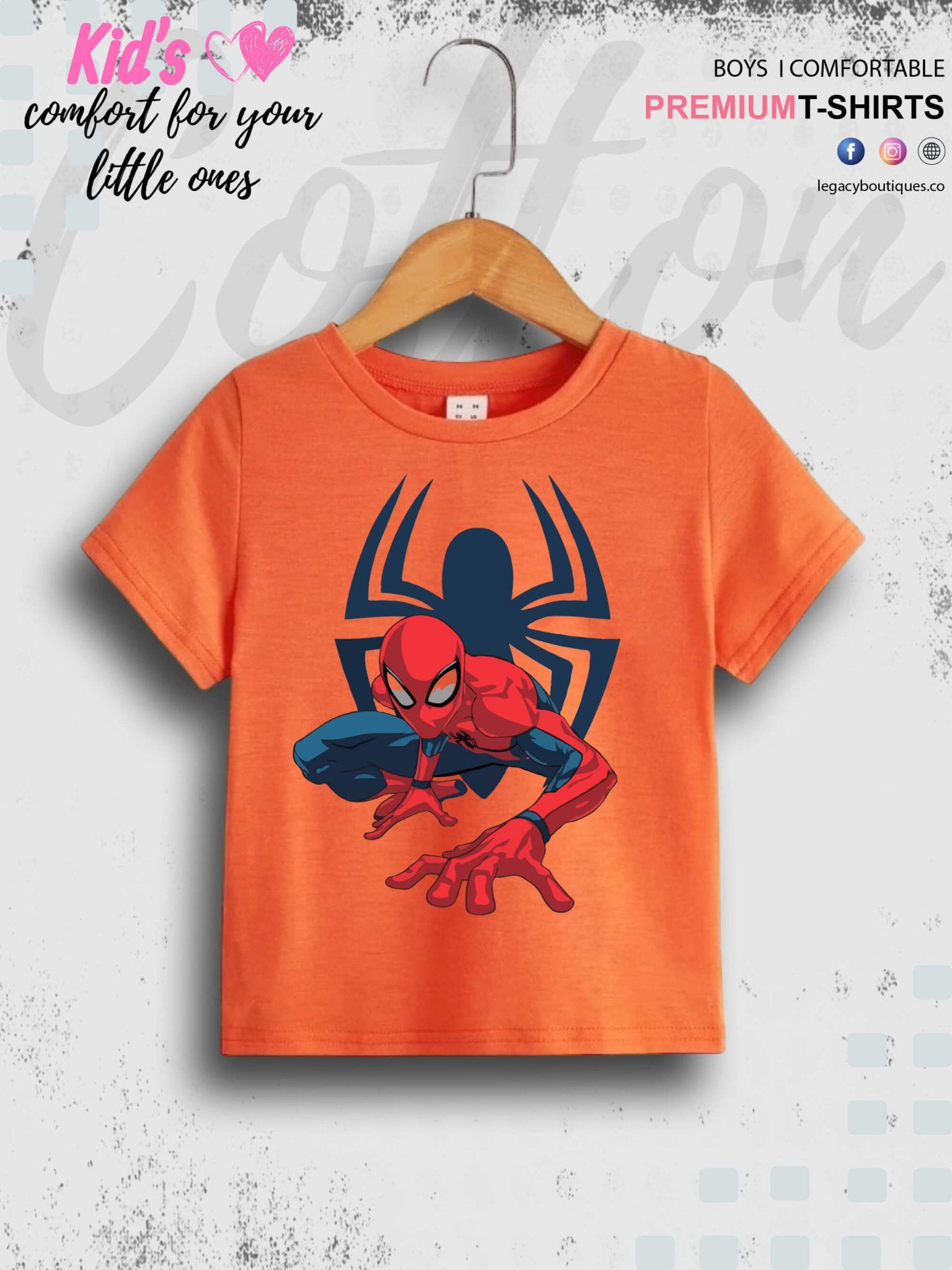 Marvel Spiderman Print Good Quality 1 To 11 Year Boys T-shirt In Lowest Price Only In BD Legacy Boutiques Legacy Boutiques