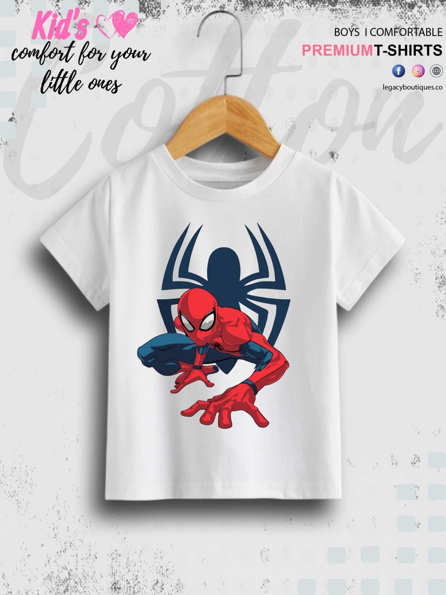 Marvel Spiderman Print Good Quality 1 To 11 Year Boys T-shirt In Lowest Price Only In BD Legacy Boutiques Legacy Boutiques