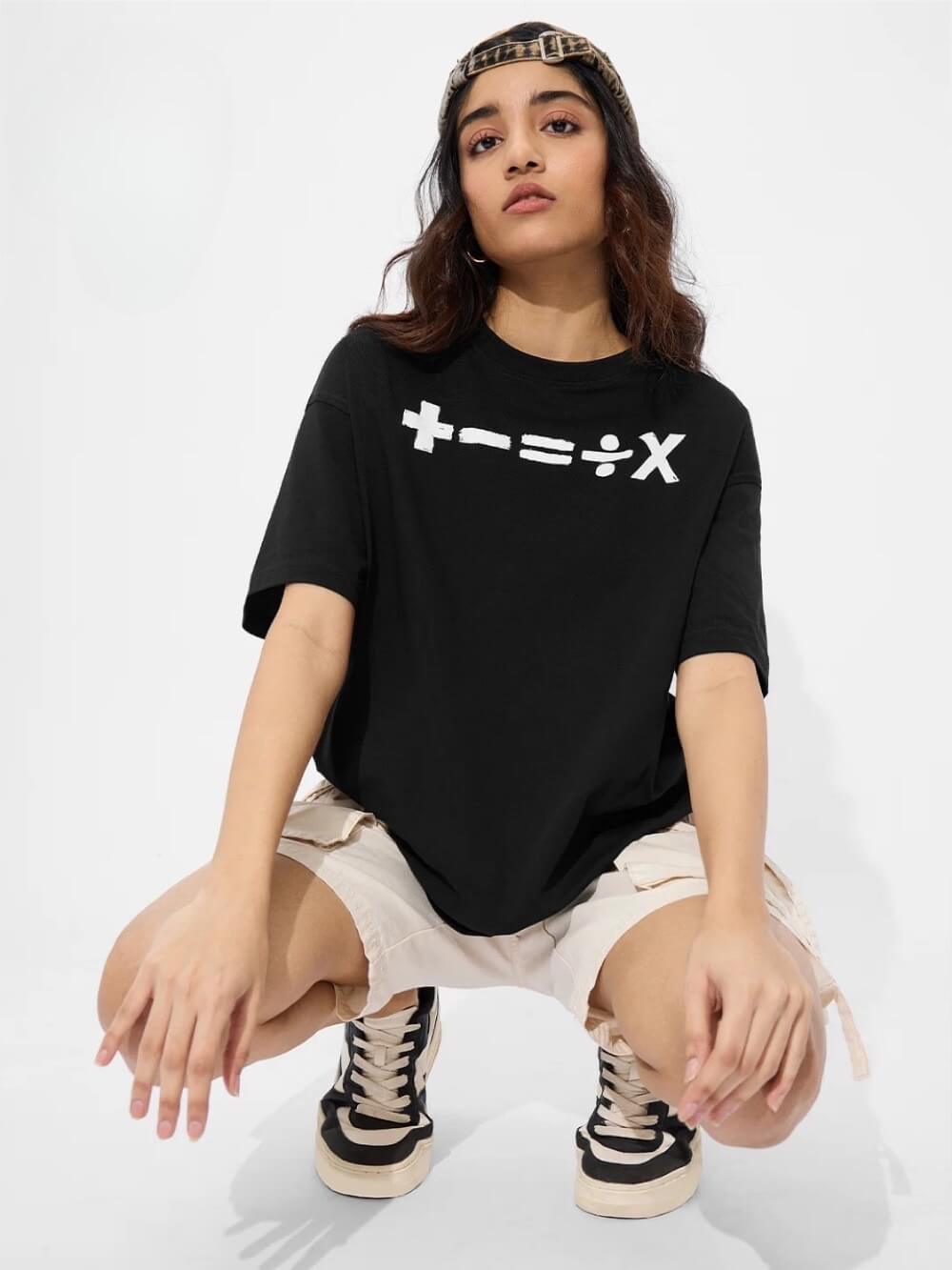 Mathematics Symbols Printed Premium Quality Womens Drop Shoulder T shirt Legacy Boutiques Dhaka Legacy Boutiques Legacy Boutiques
