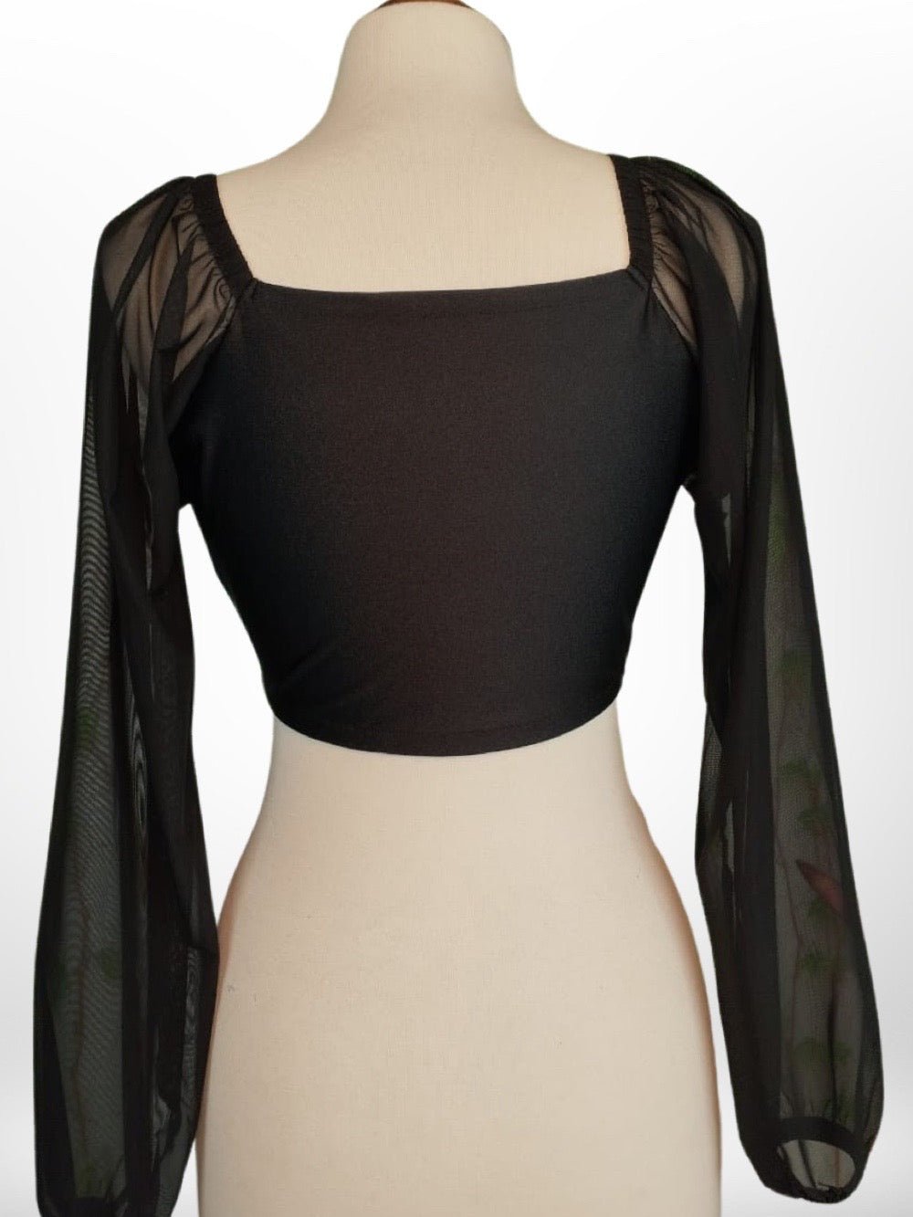 MESH LONG SLEEVE BLACK CROP TOP Legacy Boutiques Legacy Boutiques
