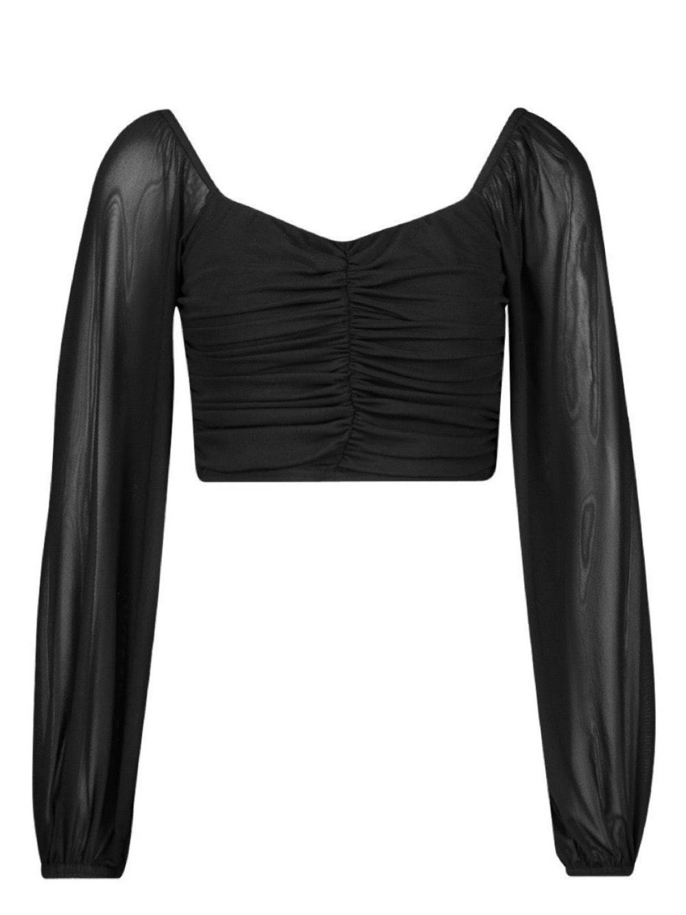 MESH LONG SLEEVE BLACK CROP TOP Legacy Boutiques Legacy Boutiques