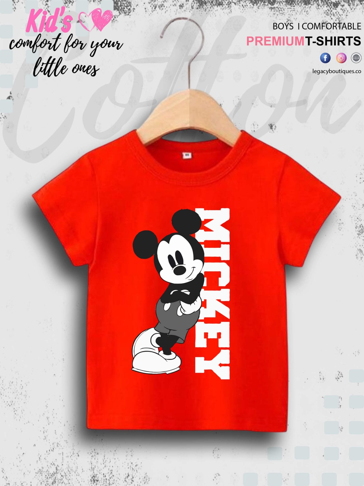 Mickey 1 To 11 Year Kids Boys Summer Time T-Shirt In Lowest Price Only In BD Legacy Boutiques Legacy Boutiques