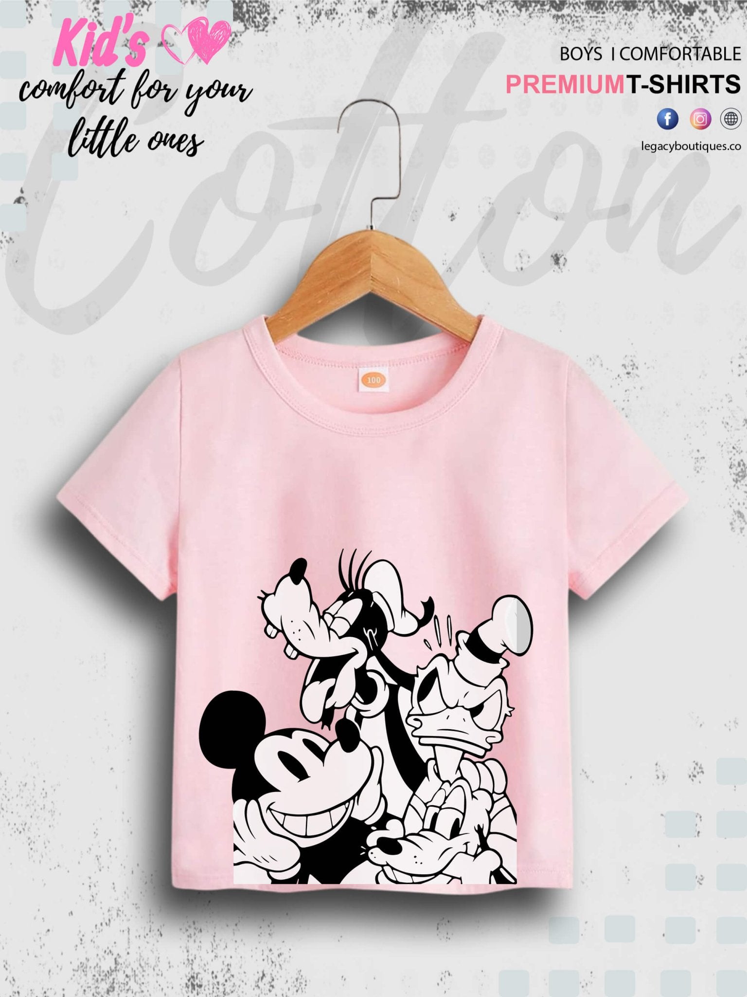 Mickey Mouse and Friends Printed 1 To 11 Year Kids Boys Summer Time T-Shirt In Cheapest Price Only In BD Legacy Boutiques Legacy Boutiques