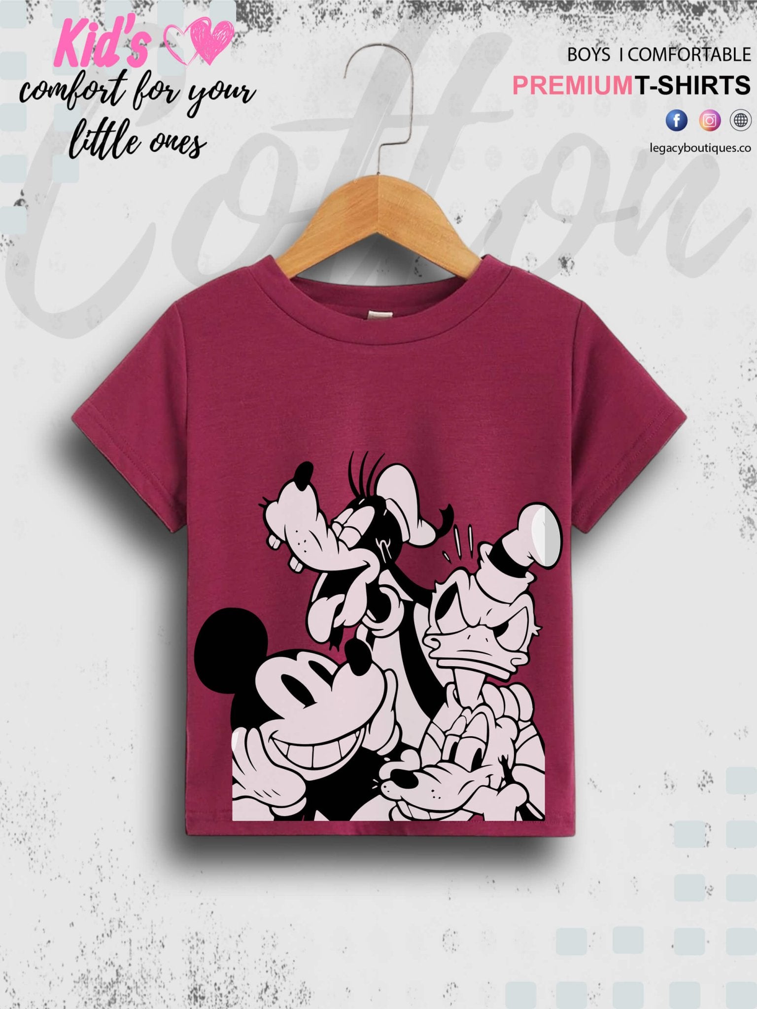Mickey Mouse and Friends Printed 1 To 11 Year Kids Boys Summer Time T-Shirt In Cheapest Price Only In BD Legacy Boutiques Legacy Boutiques