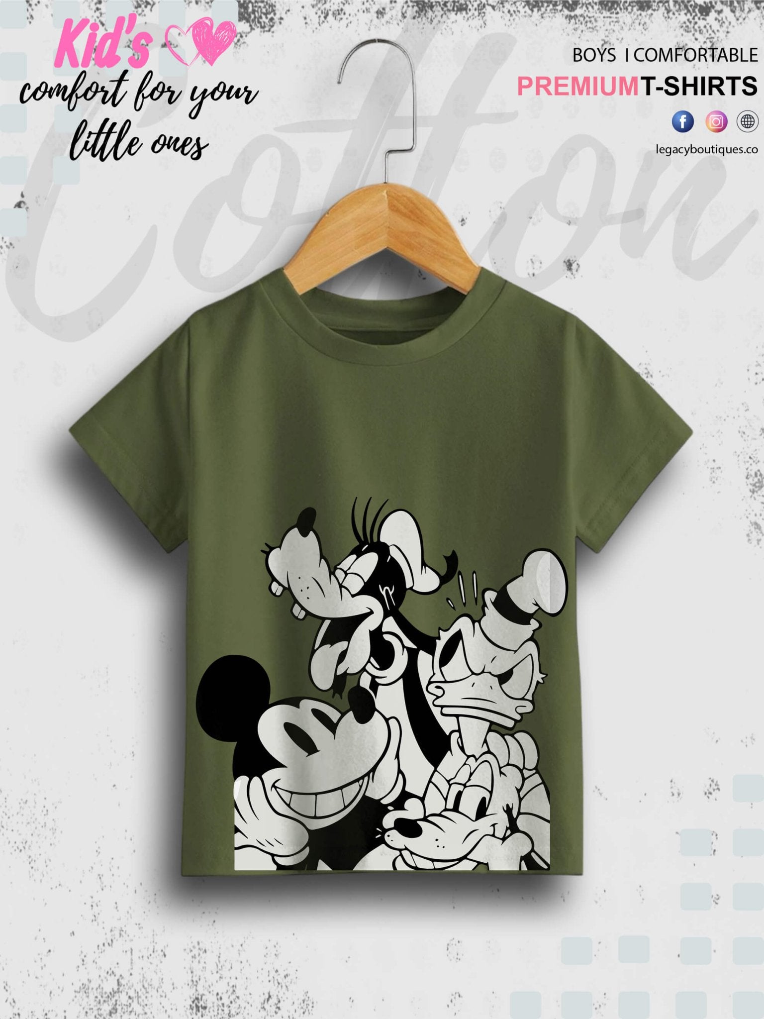 Mickey Mouse and Friends Printed 1 To 11 Year Kids Boys Summer Time T-Shirt In Cheapest Price Only In BD Legacy Boutiques Legacy Boutiques
