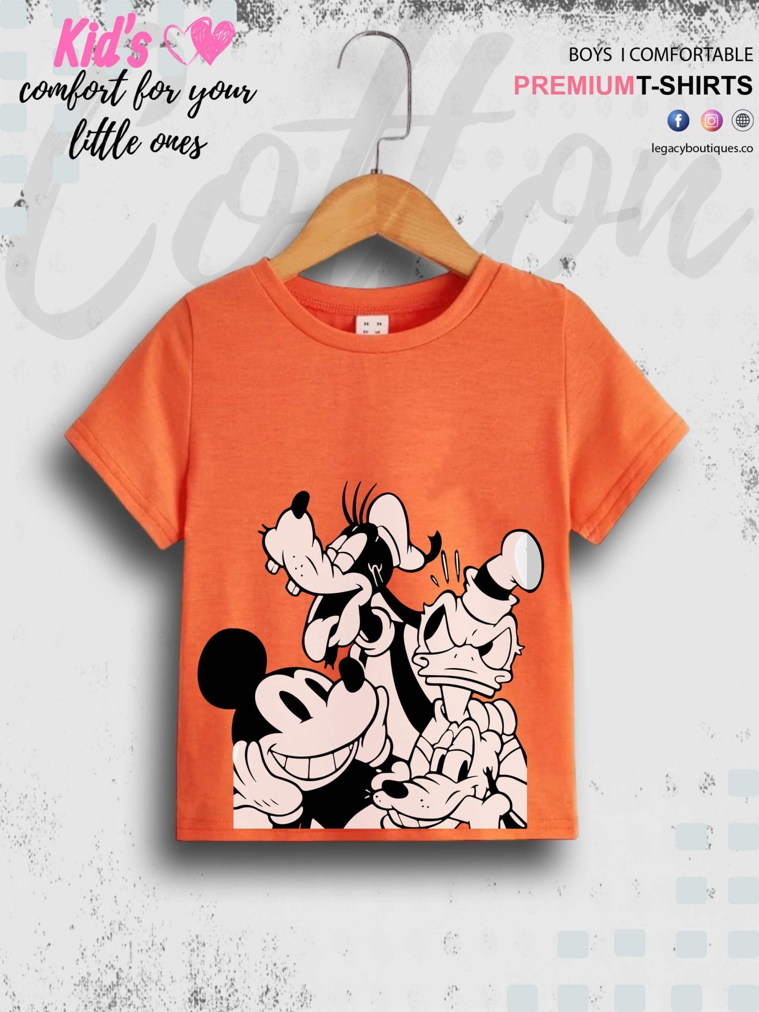Mickey Mouse and Friends Printed 1 To 11 Year Kids Boys Summer Time T-Shirt In Cheapest Price Only In BD Legacy Boutiques Legacy Boutiques