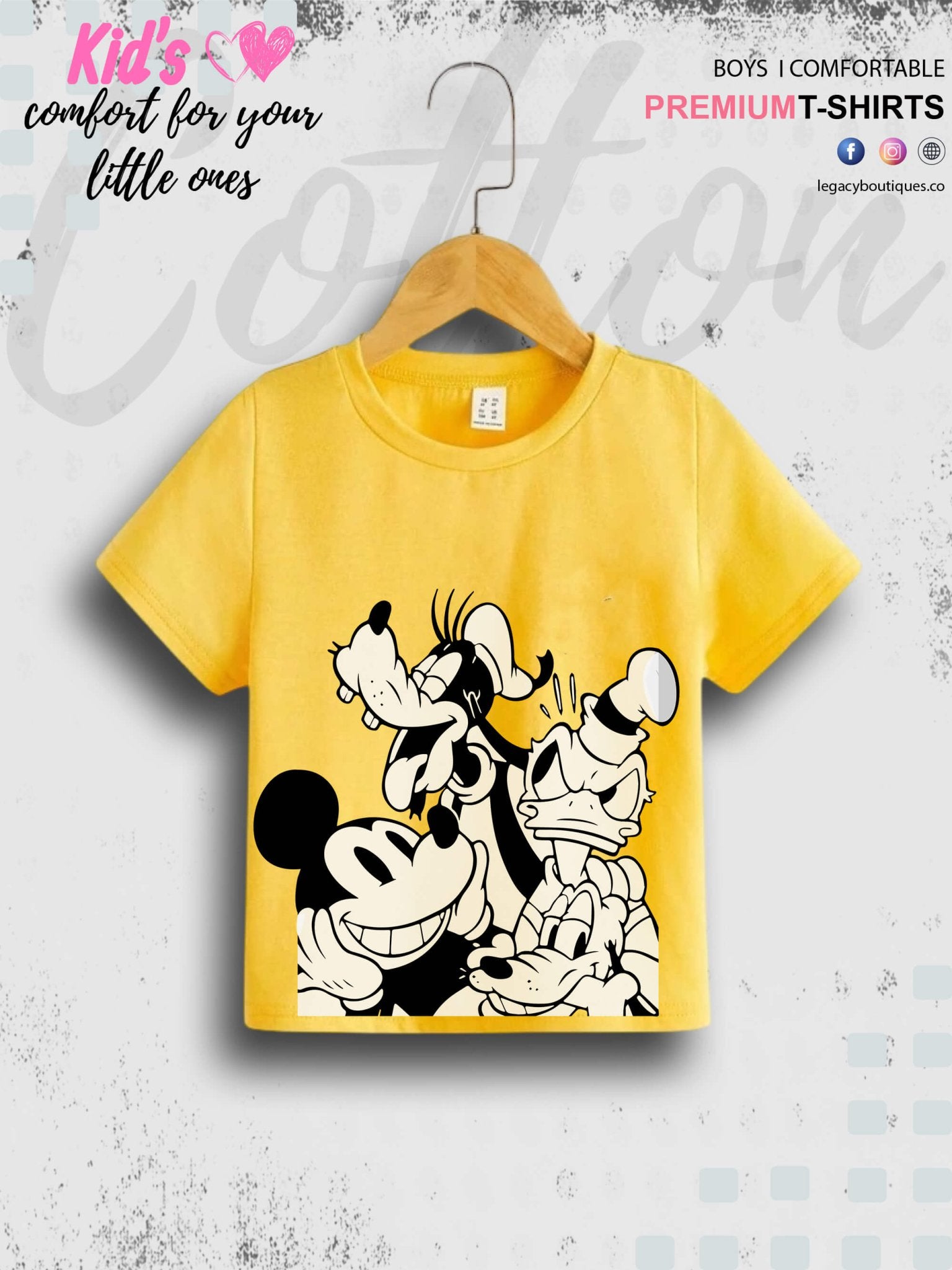 Mickey Mouse and Friends Printed 1 To 11 Year Kids Boys Summer Time T-Shirt In Cheapest Price Only In BD Legacy Boutiques Legacy Boutiques