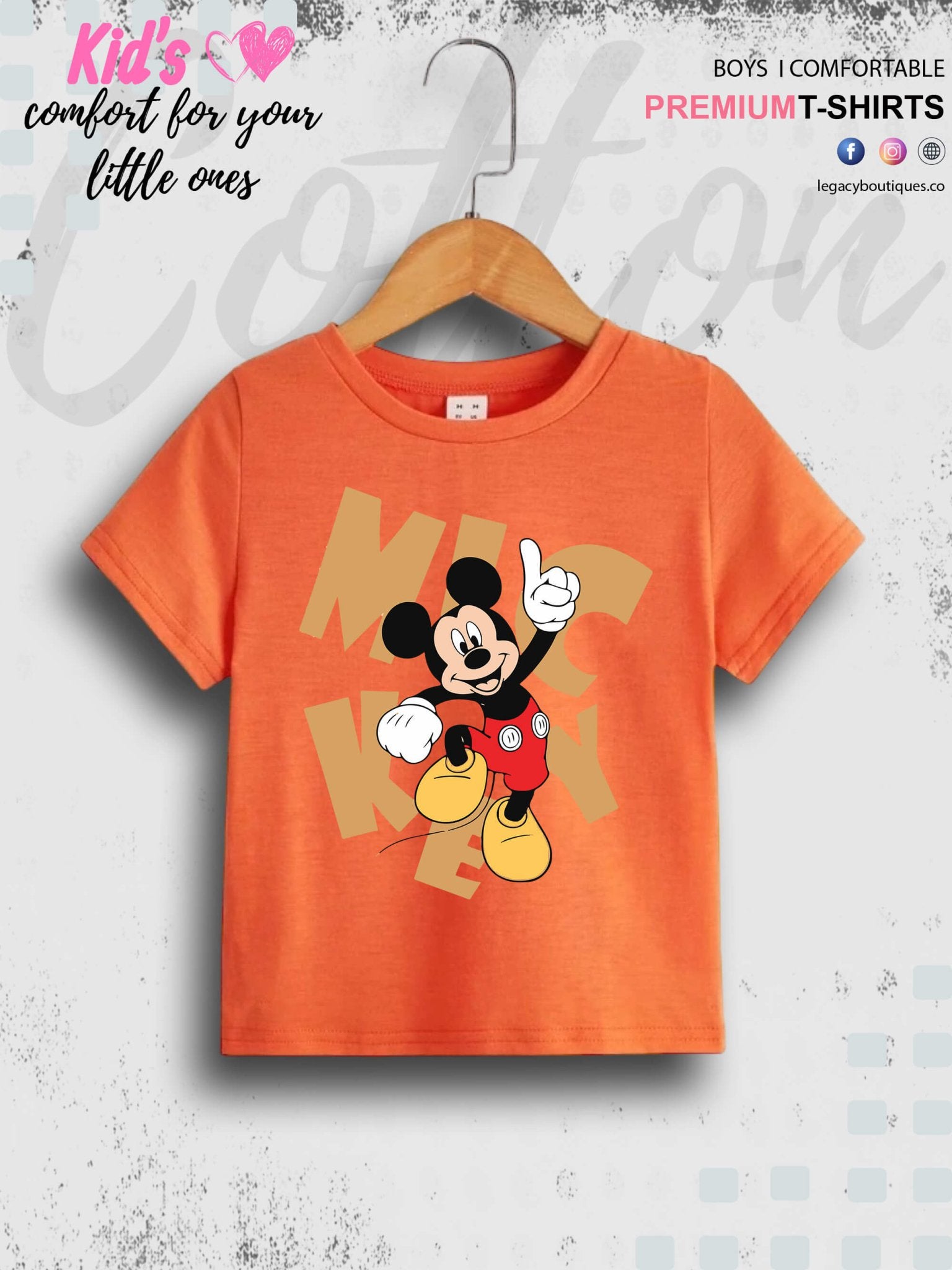 Mickey Printed 1 To 11 Year Baby Girls Summer Time T-Shirt In Lowest Price Only In BD Legacy Boutiques Legacy Boutiques