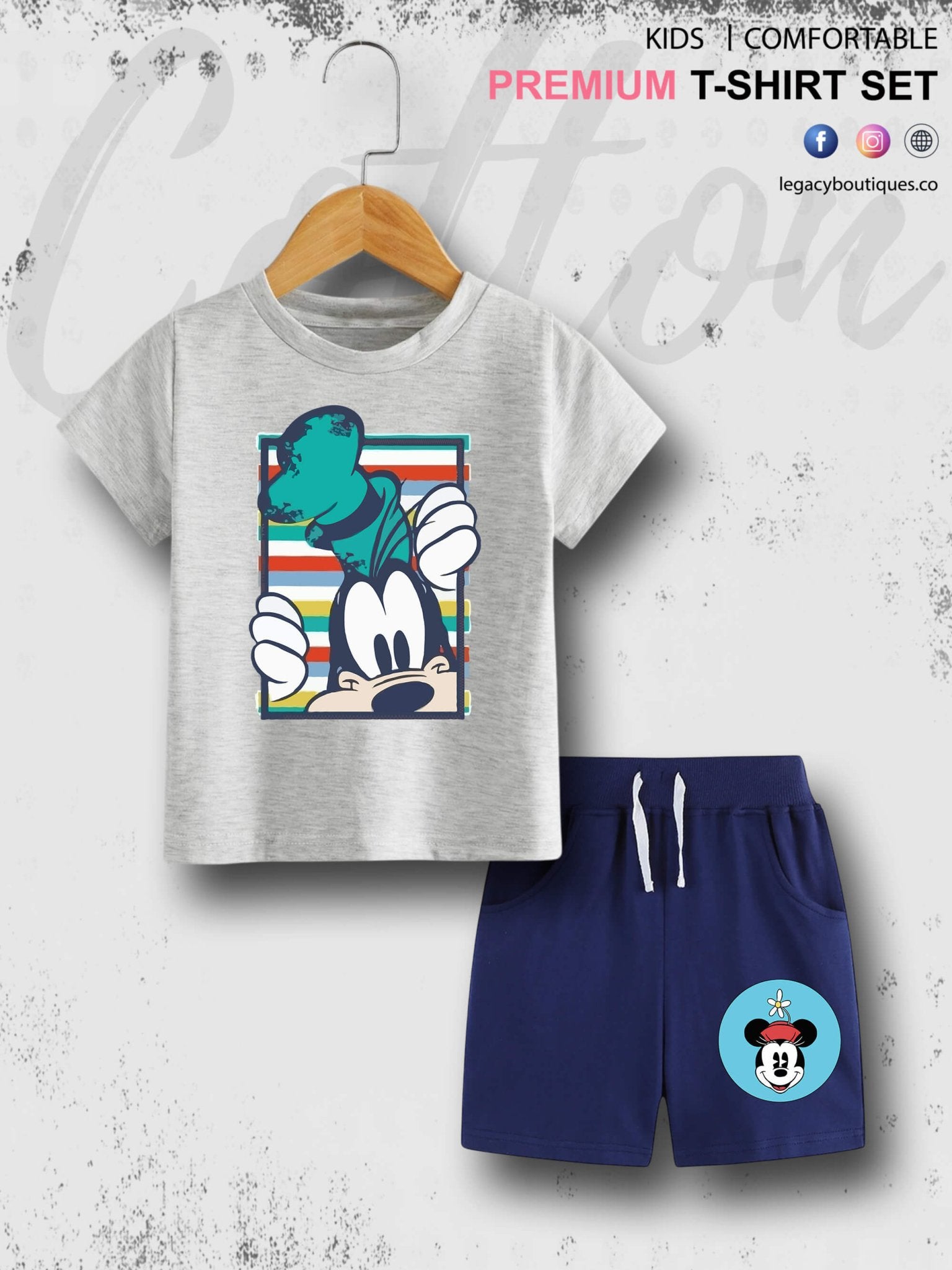 Mickeys Goofy Print 6 Month To 6 Year Good Quality T-shirt Set Legacy Boutiques Legacy Boutiques