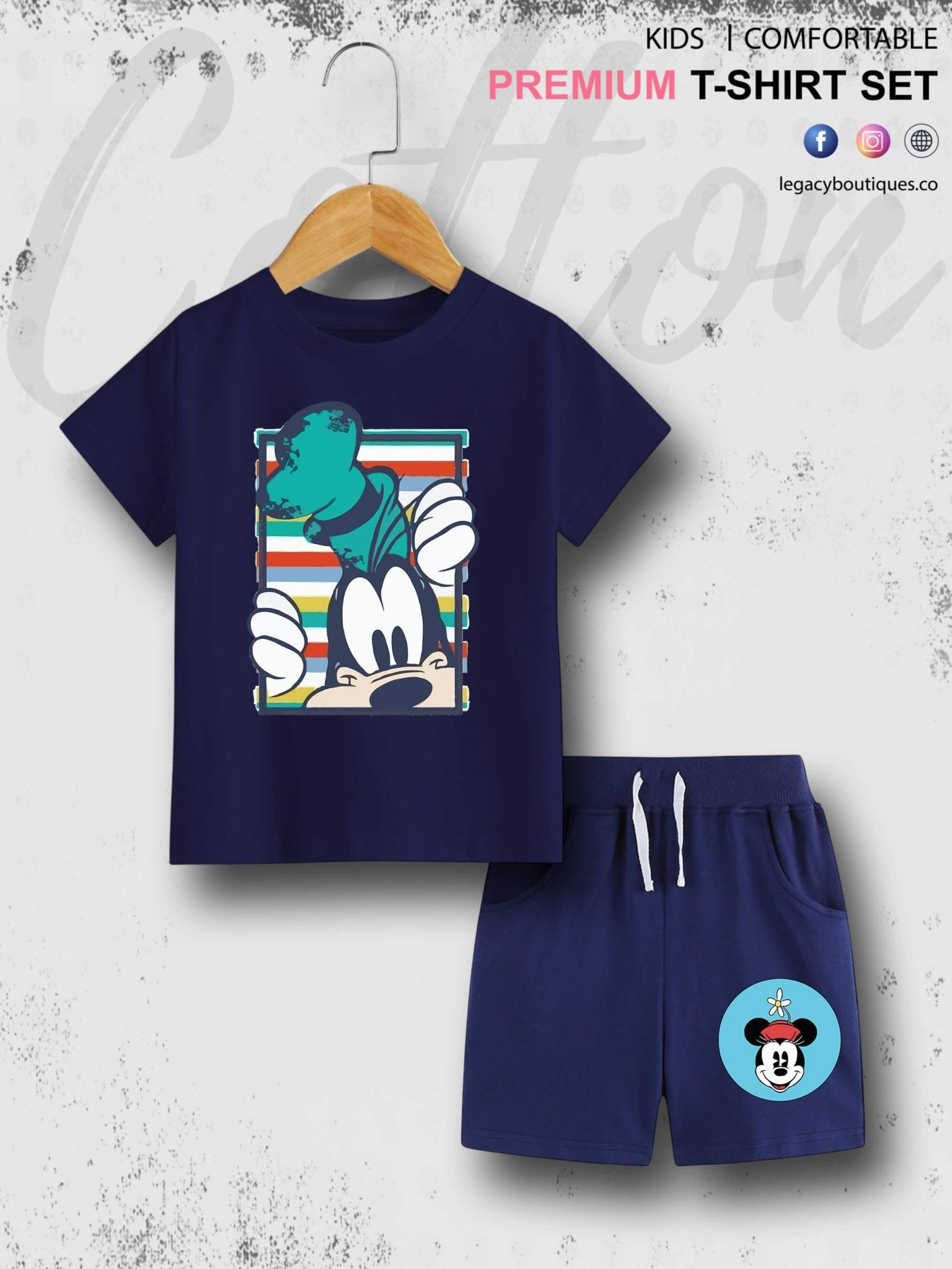 Mickeys Goofy Print 6 Month To 6 Year Good Quality T-shirt Set Legacy Boutiques Legacy Boutiques