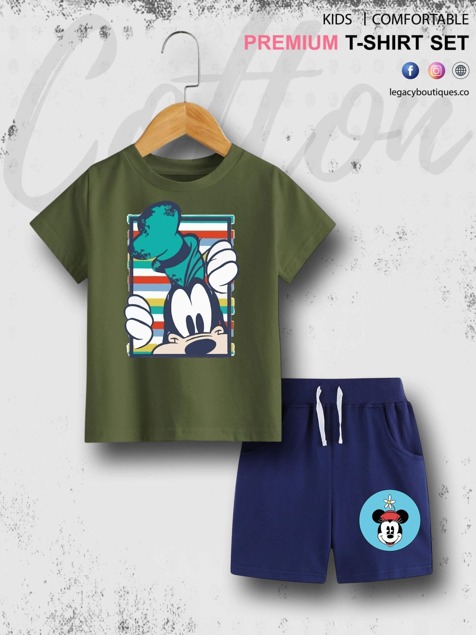 Mickeys Goofy Print 6 Month To 6 Year Good Quality T-shirt Set Legacy Boutiques Legacy Boutiques