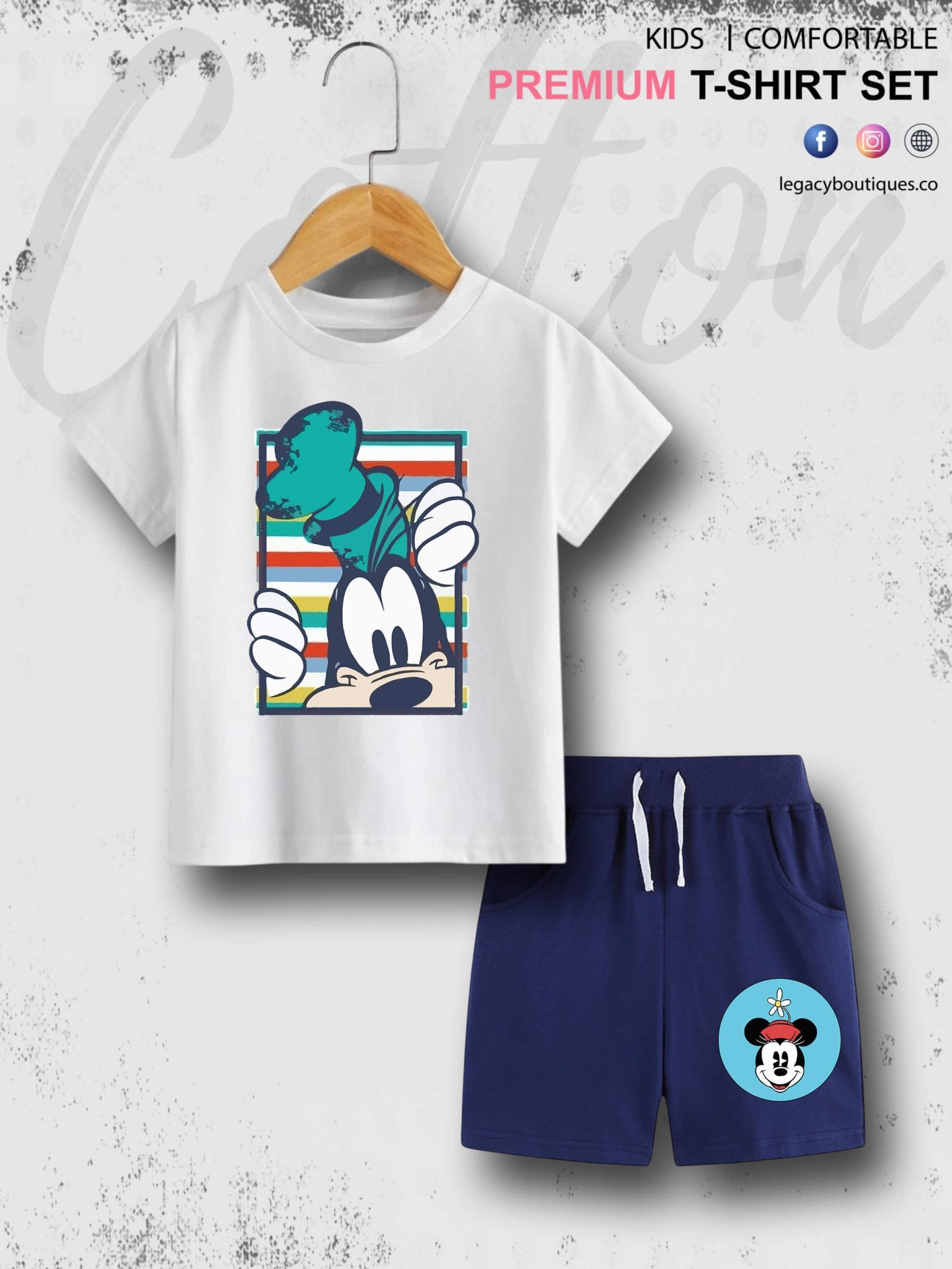 Mickeys Goofy Print 6 Month To 6 Year Good Quality T-shirt Set Legacy Boutiques Legacy Boutiques