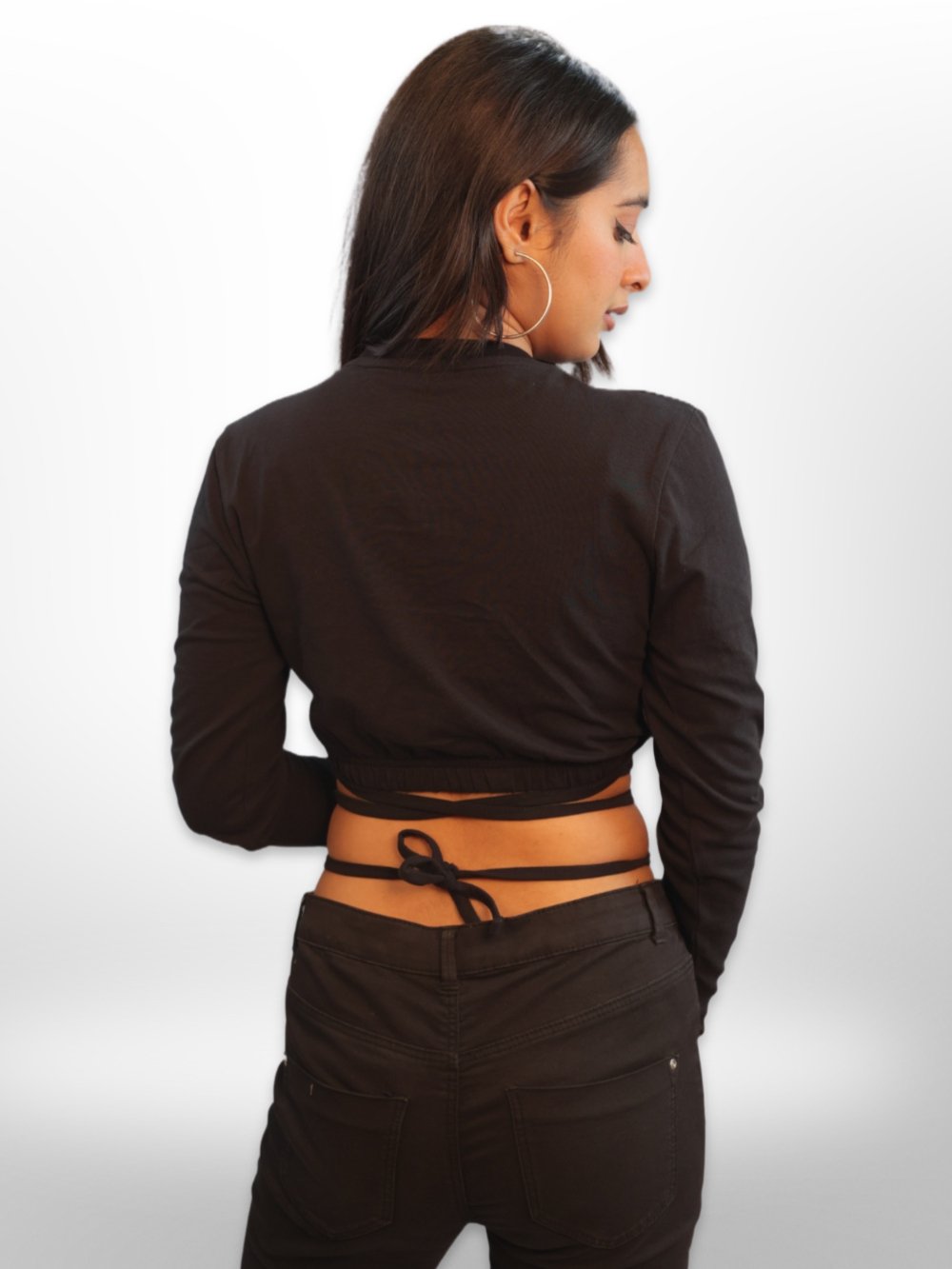 Midriff Flossing Black Tops Full Sleeve Legacy Boutiques Legacy Boutiques