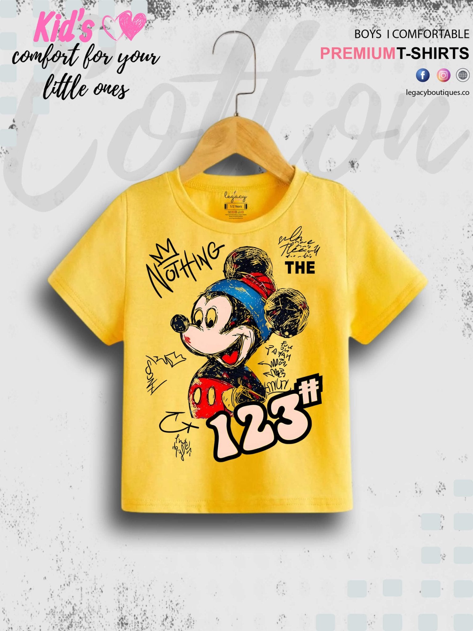 Mini Mickey Printed Kids Casual Baby Boys Summer Time T-Shirt In Lowest Price Only In BD Legacy Boutiques Legacy Boutiques