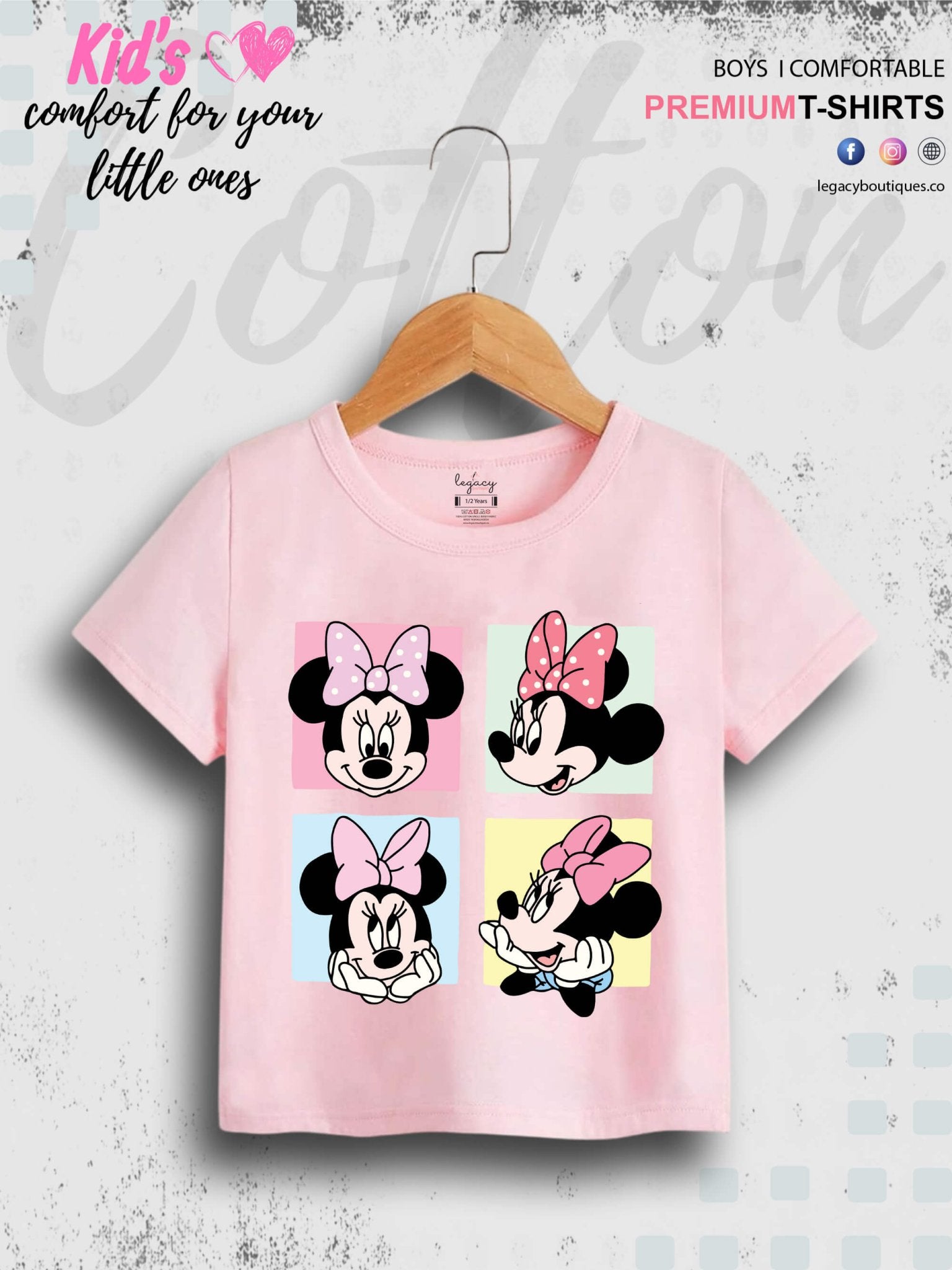 Minnie Mouse Printed Children Girls T-Shirt In Lowest Price Only In Dhaka Legacy Boutiques Legacy Boutiques