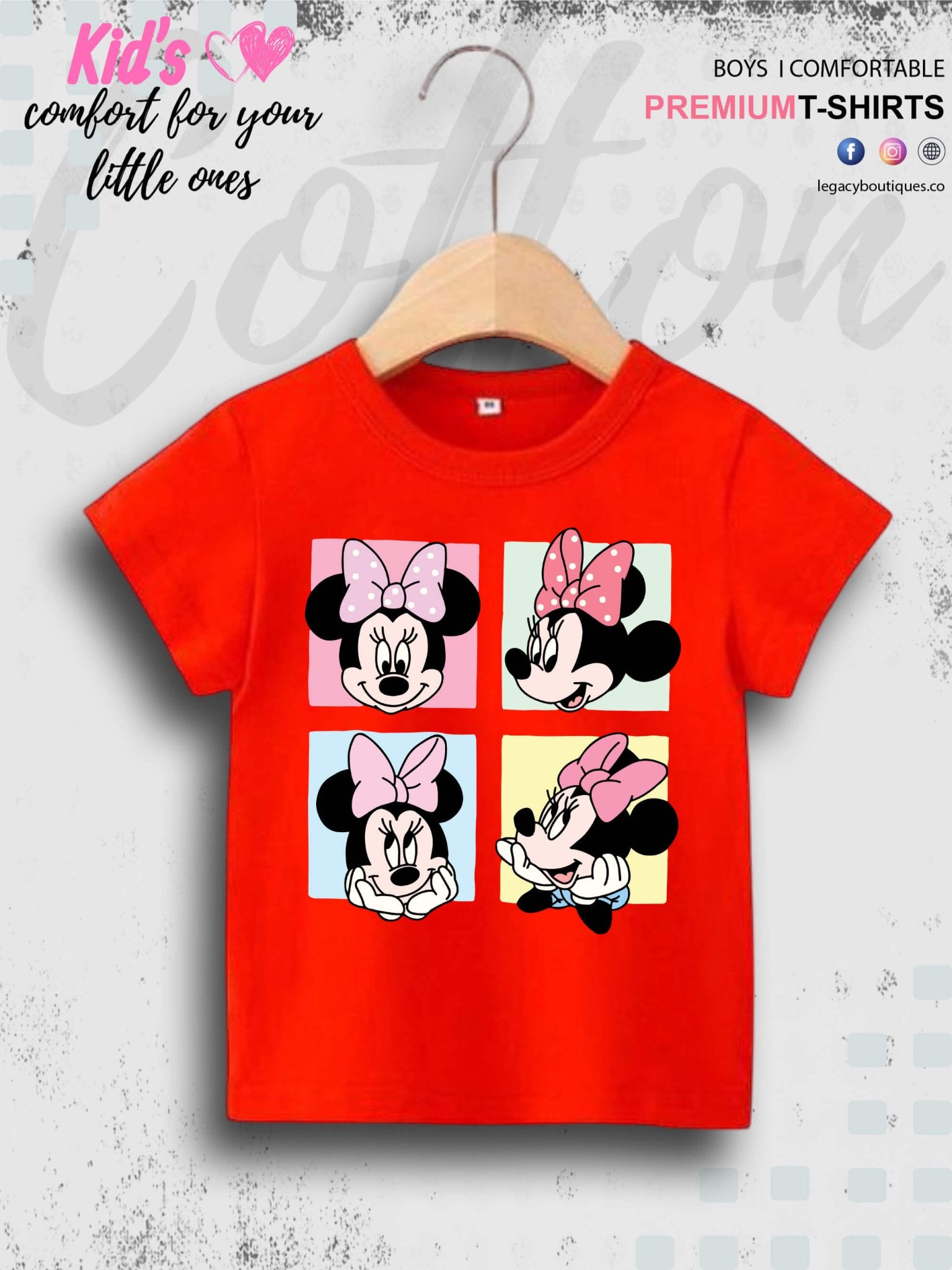 Minnie Mouse Printed Children Girls T-Shirt In Lowest Price Only In Dhaka Legacy Boutiques Legacy Boutiques