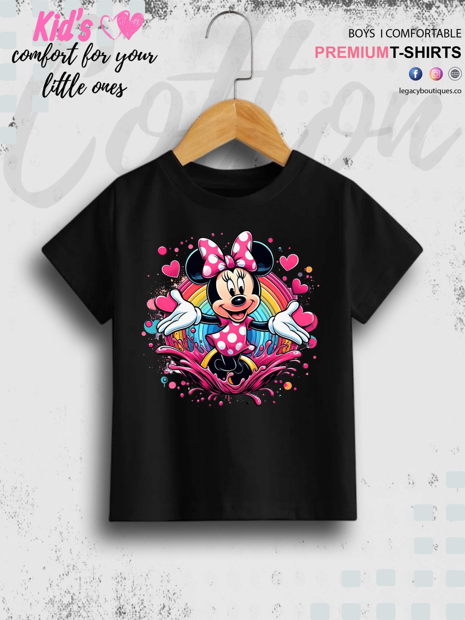 Minnie Mouse Printed Premium Quality T-Shirt For Baby Girls In Cheapest Price Only In BD Legacy Boutiques Legacy Boutiques