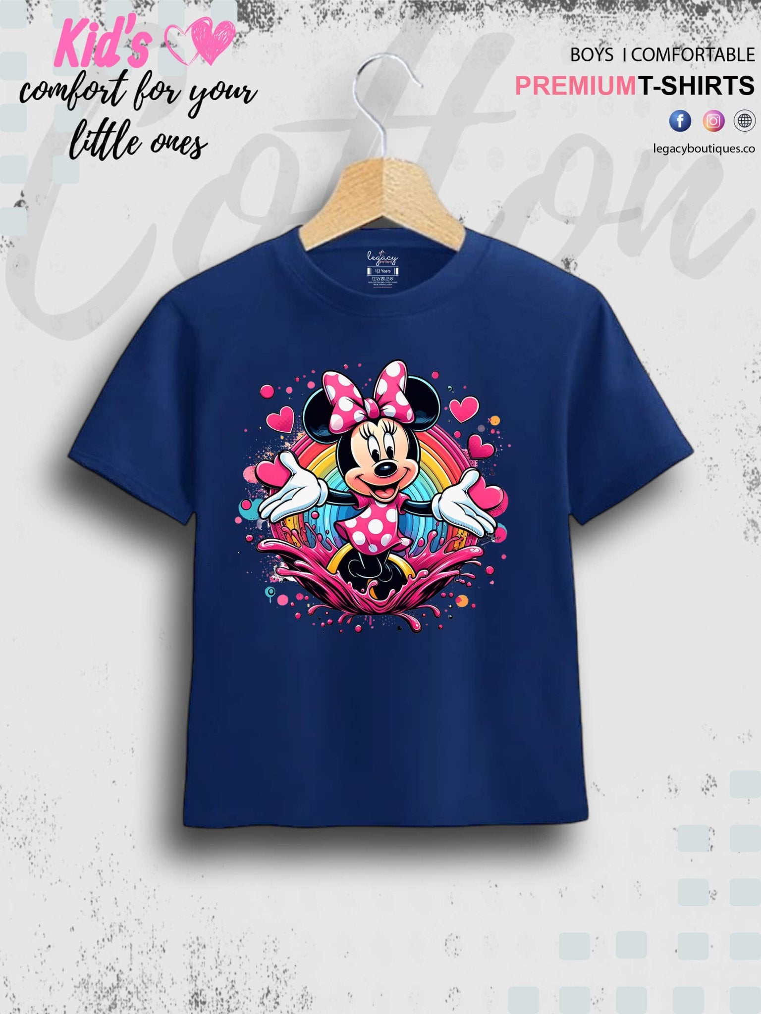 Minnie Mouse Printed Premium Quality T-Shirt For Baby Girls In Cheapest Price Only In BD Legacy Boutiques Legacy Boutiques