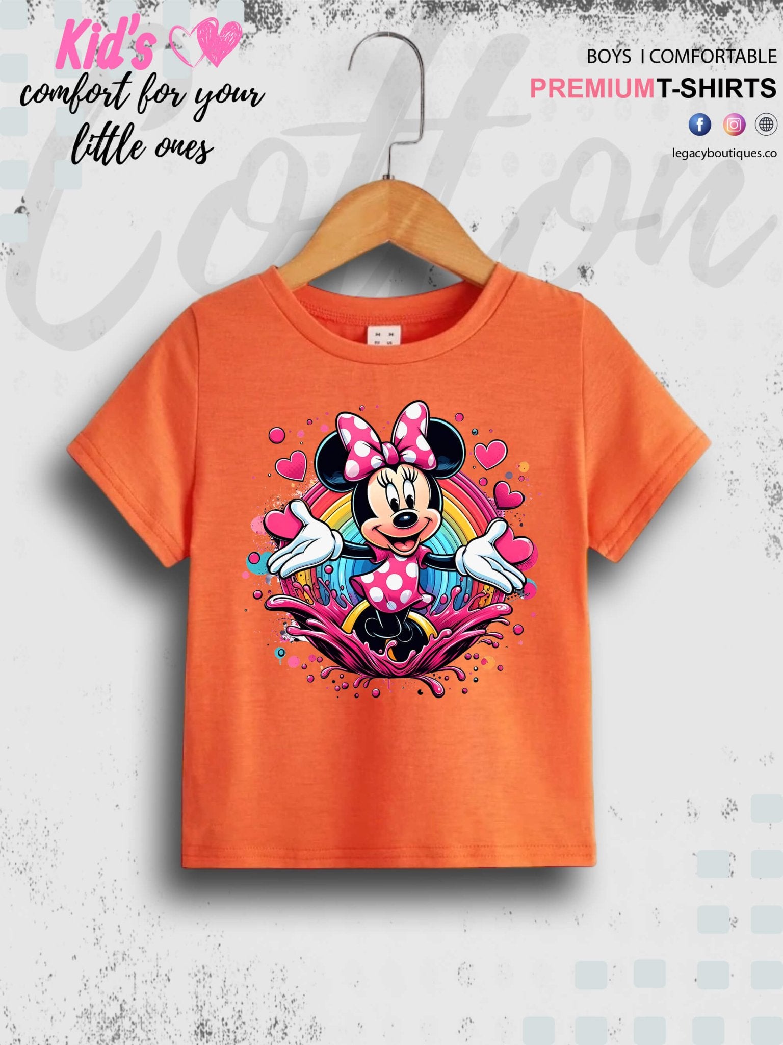 Minnie Mouse Printed Premium Quality T-Shirt For Baby Girls In Cheapest Price Only In BD Legacy Boutiques Legacy Boutiques