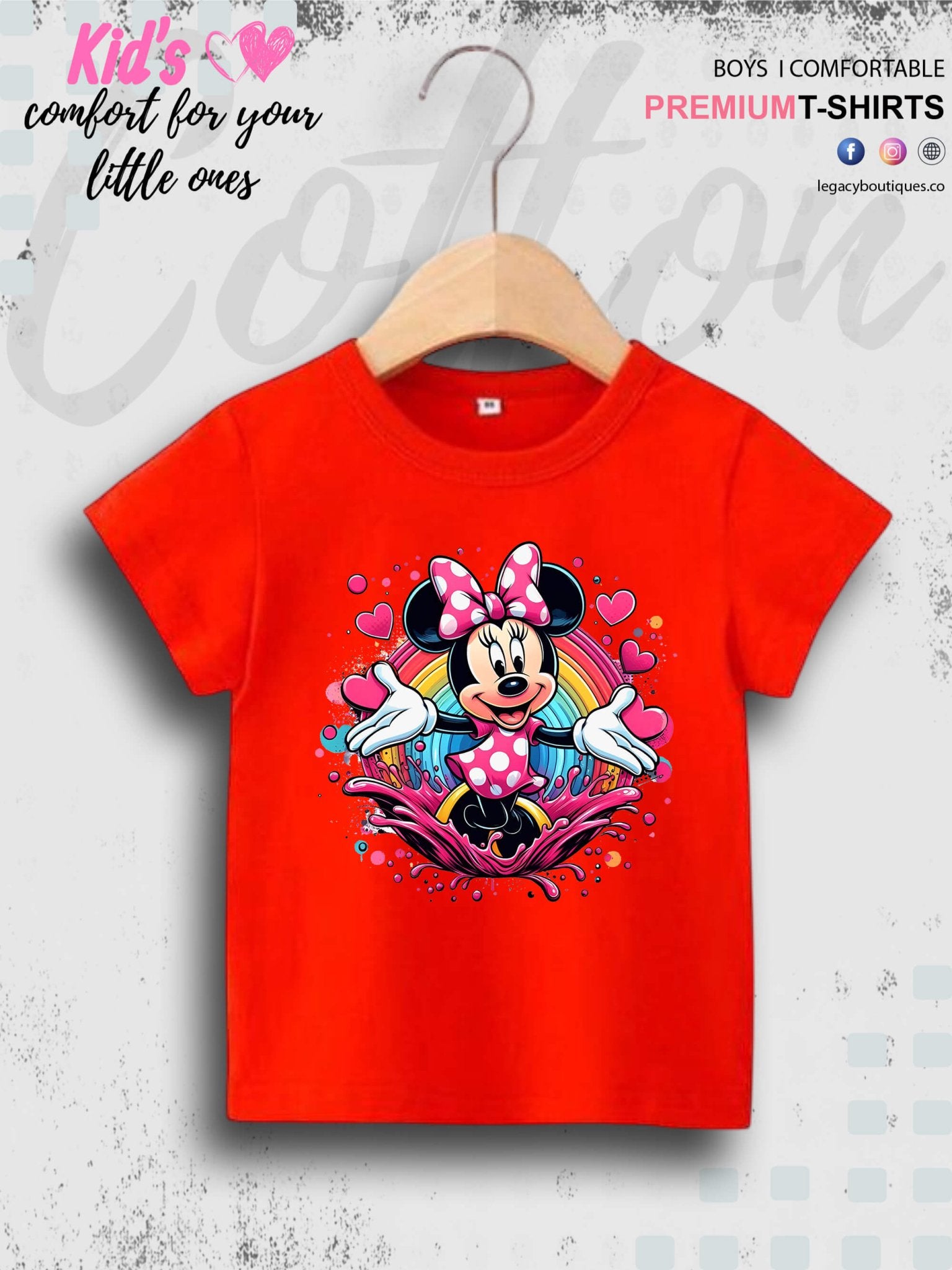 Minnie Mouse Printed Premium Quality T-Shirt For Baby Girls In Cheapest Price Only In BD Legacy Boutiques Legacy Boutiques