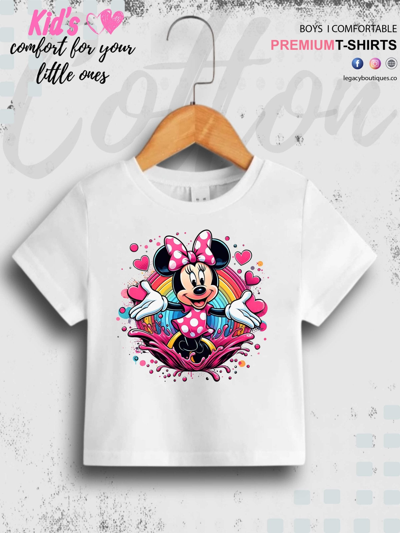 Minnie Mouse Printed Premium Quality T-Shirt For Baby Girls In Cheapest Price Only In BD Legacy Boutiques Legacy Boutiques