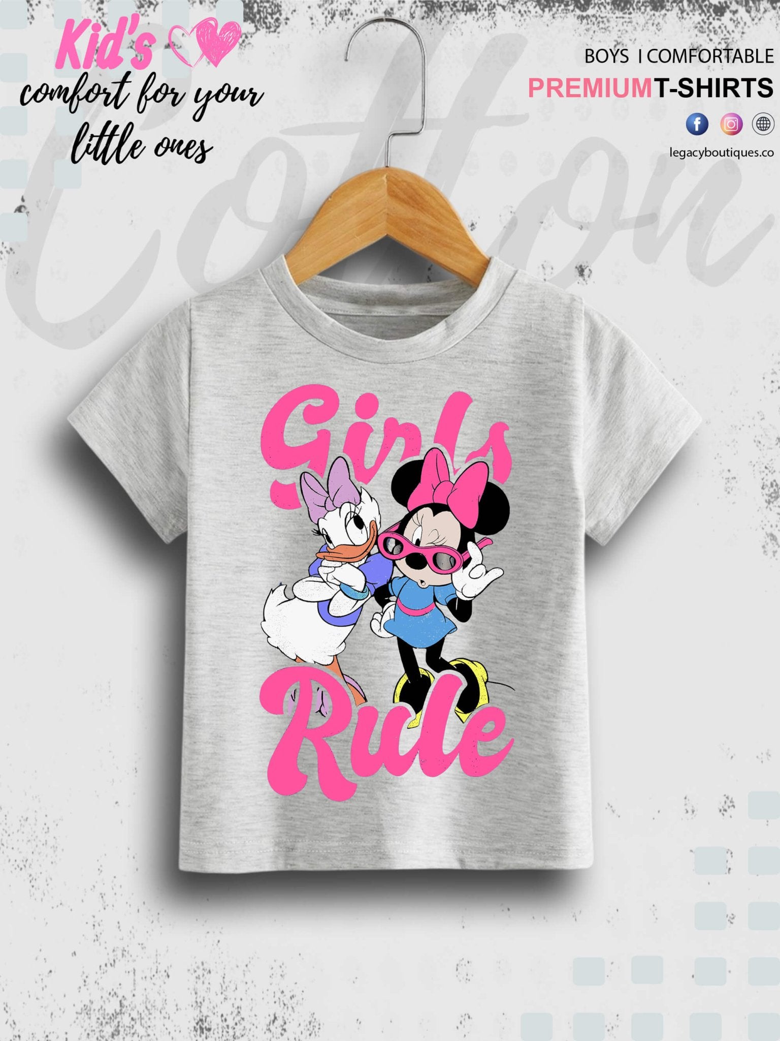Minnies Girls Rule Printed Casual T-Shirt For Kids Girls In Lowest Price Only In Dhaka Legacy Boutiques Legacy Boutiques