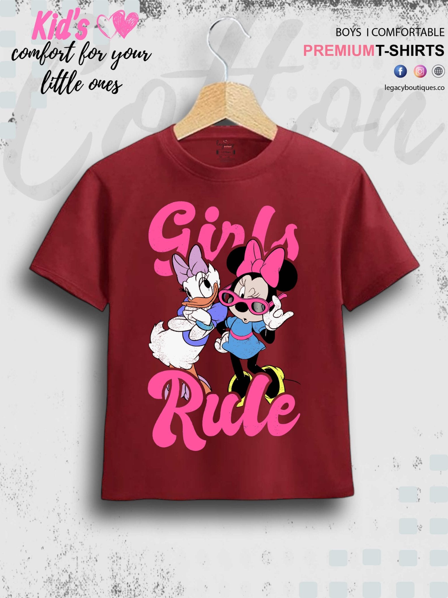 Minnies Girls Rule Printed Casual T-Shirt For Kids Girls In Lowest Price Only In Dhaka Legacy Boutiques Legacy Boutiques