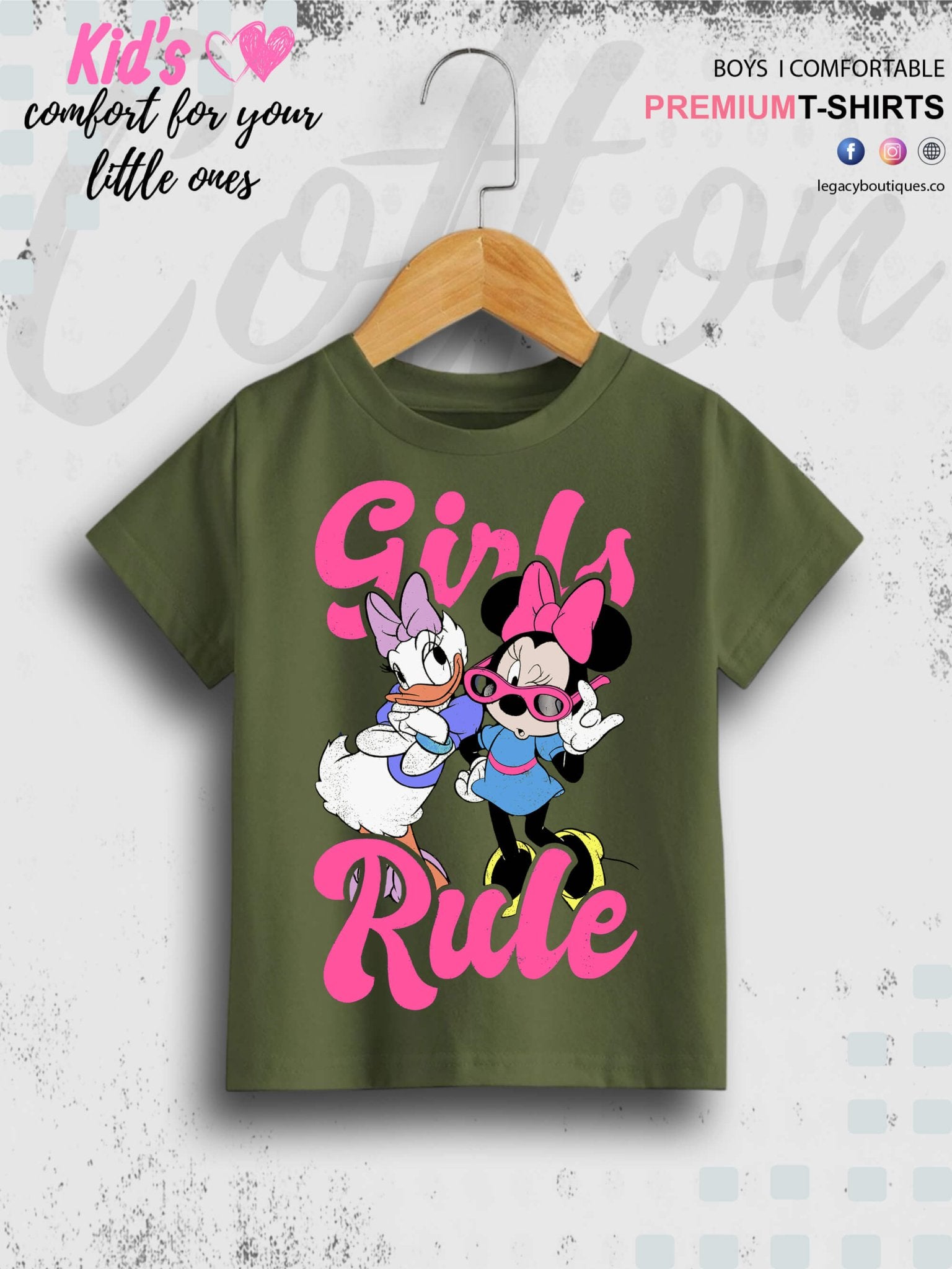 Minnies Girls Rule Printed Casual T-Shirt For Kids Girls In Lowest Price Only In Dhaka Legacy Boutiques Legacy Boutiques
