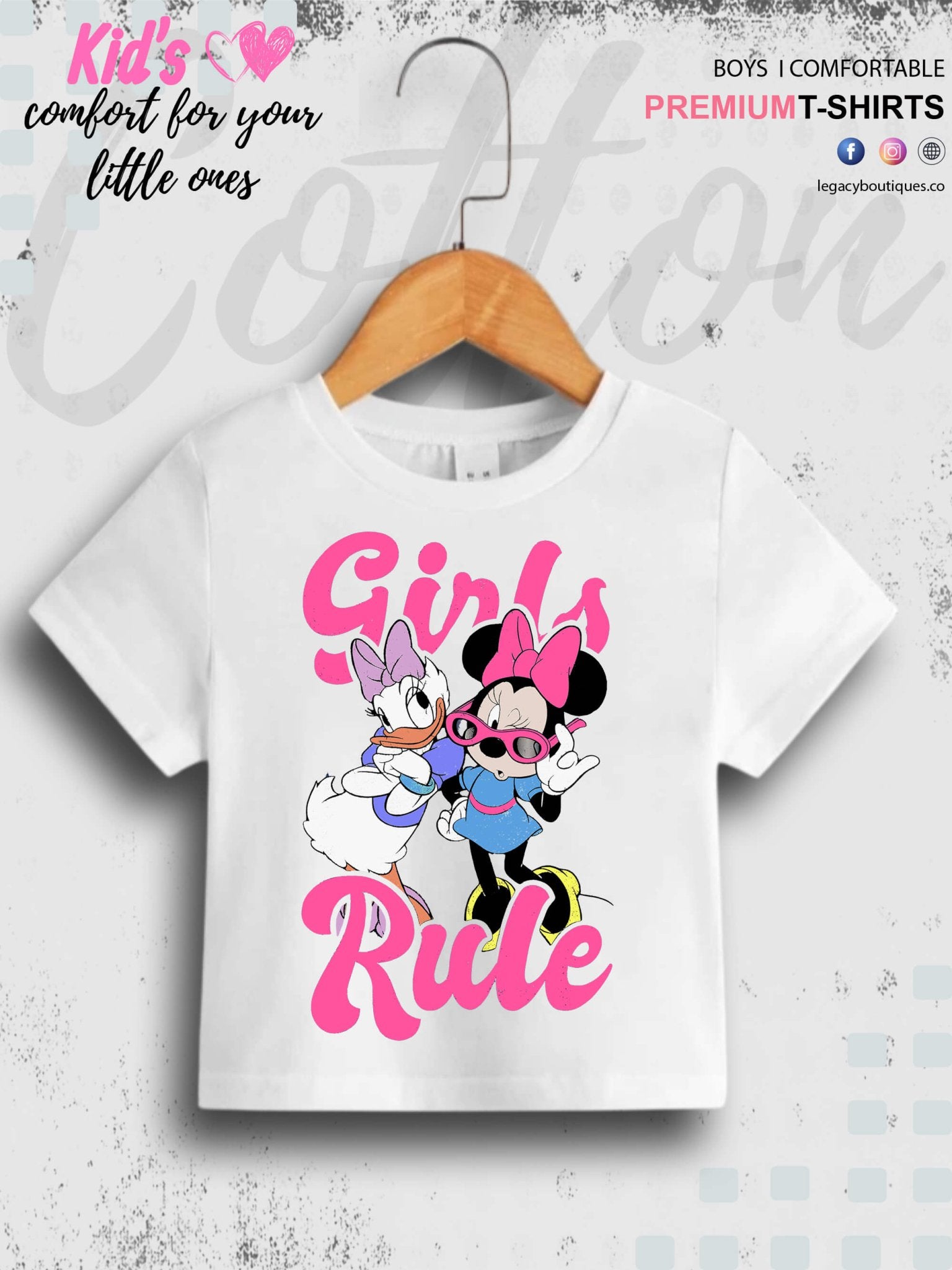 Minnies Girls Rule Printed Casual T-Shirt For Kids Girls In Lowest Price Only In Dhaka Legacy Boutiques Legacy Boutiques