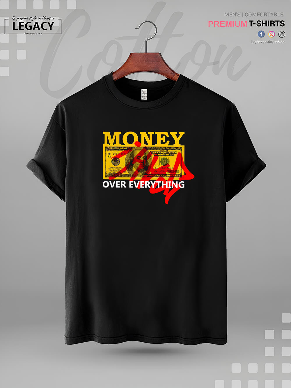 Money Over Everything Print XXL Mens Tshirt In Lowest Price Only In BD Legacy Boutiques Legacy Boutiques