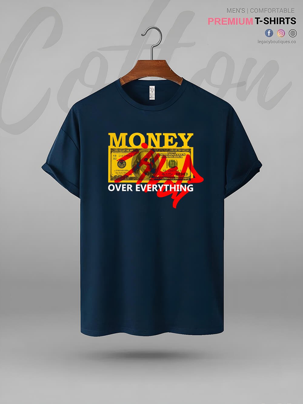 Money Over Everything Print XXL Mens Tshirt In Lowest Price Only In BD Legacy Boutiques Legacy Boutiques