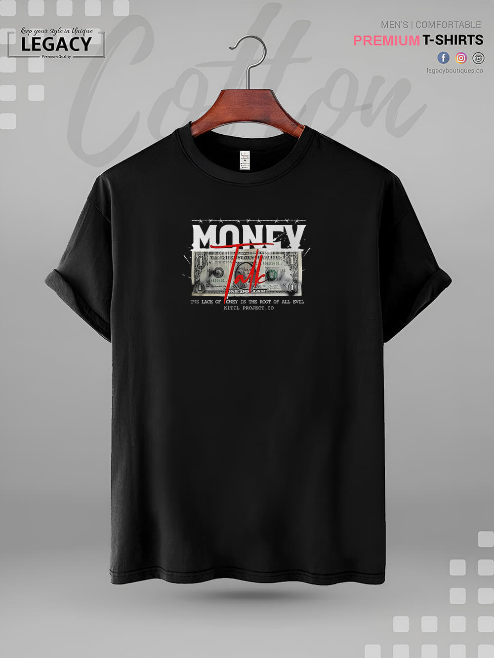 Money Talk Print Great Quality Mens Tshirt In Lowest Price In Dhaka Legacy Boutiques Legacy Boutiques