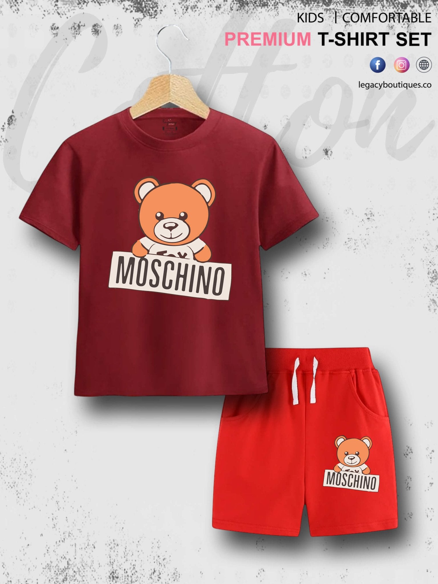 Moschino Kids Teddy Toy 6 Month To 6 Year Babies T-shirt Set Legacy Boutiques Legacy Boutiques