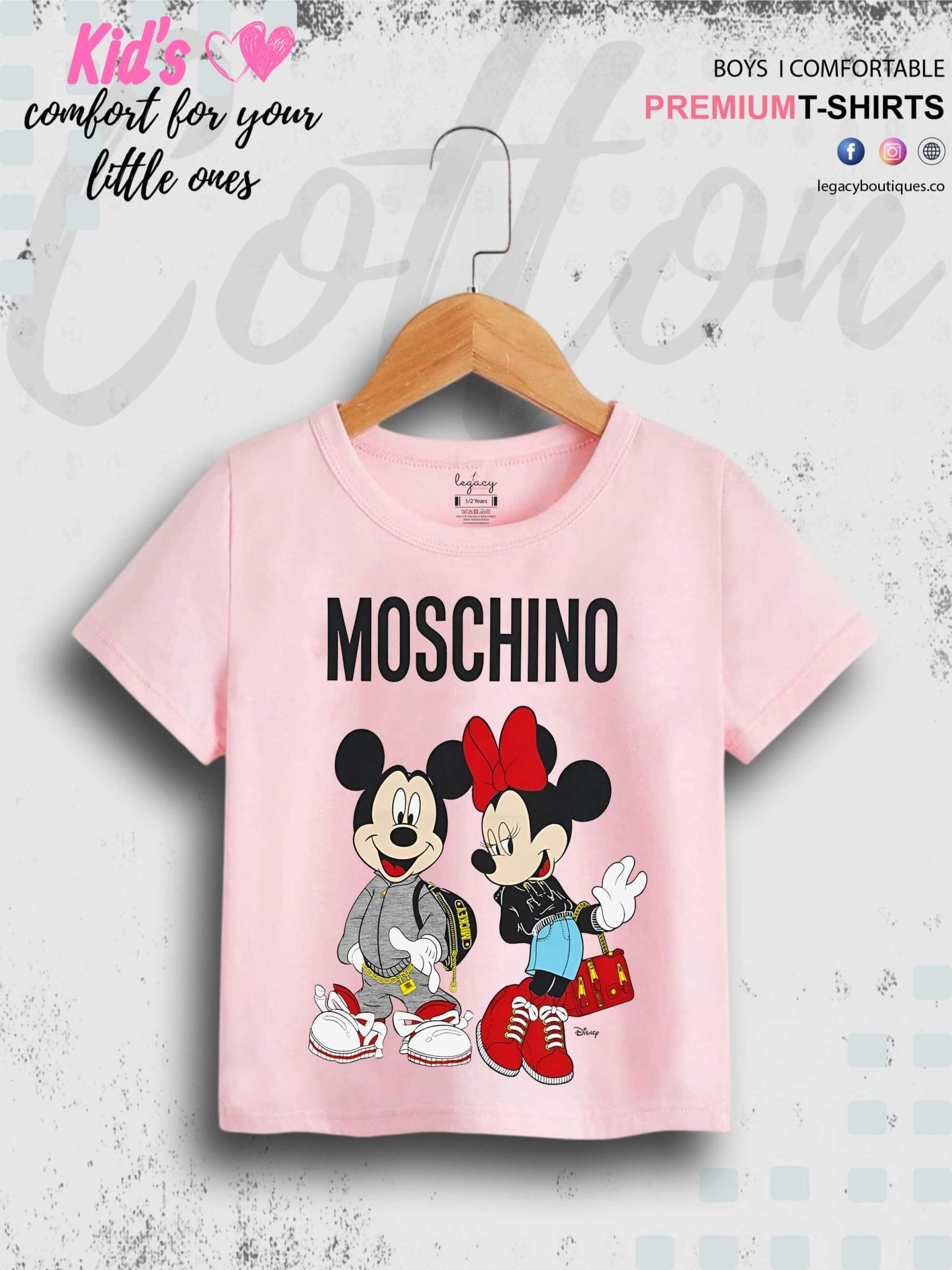 Moschino Mickey Minnie Printed T-Shirt For Toddler Girls In Lowest Price Only In Dhaka Legacy Boutiques Legacy Boutiques