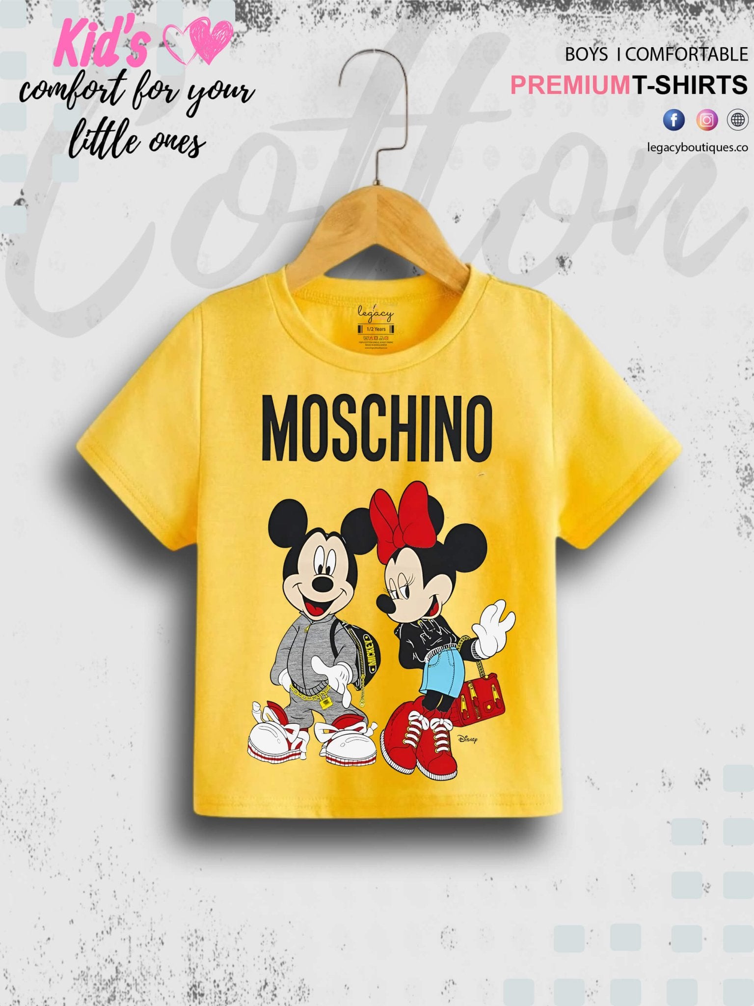Moschino Mickey Minnie Printed T-Shirt For Toddler Girls In Lowest Price Only In Dhaka Legacy Boutiques Legacy Boutiques