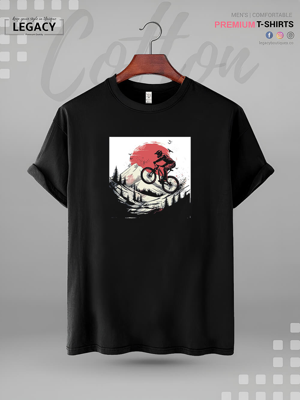 MTB Downhill Mountainbike Biking Print High Quality Men&
