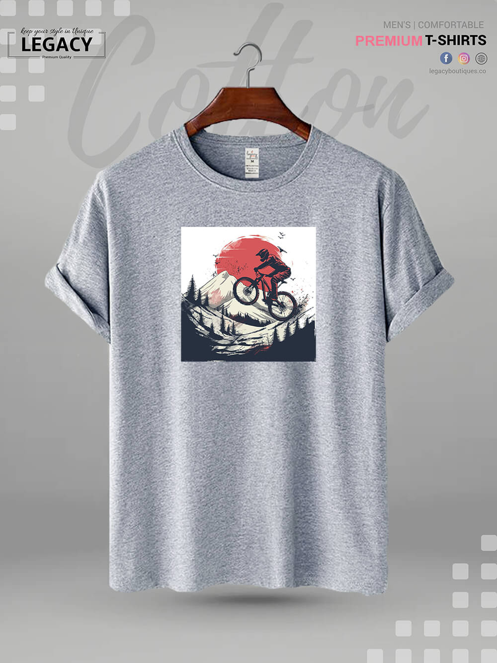 MTB Downhill Mountainbike Biking Print High Quality Men&