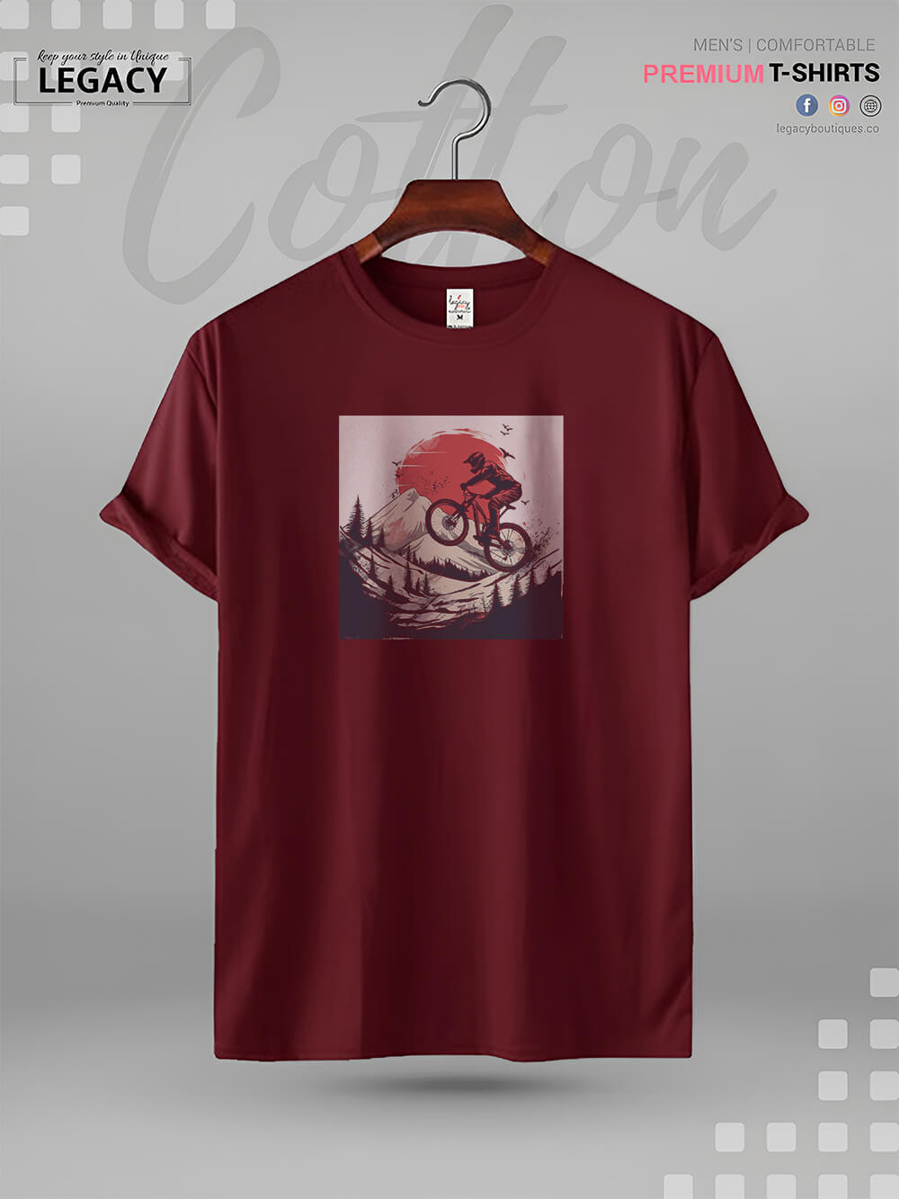 MTB Downhill Mountainbike Biking Print High Quality Men&