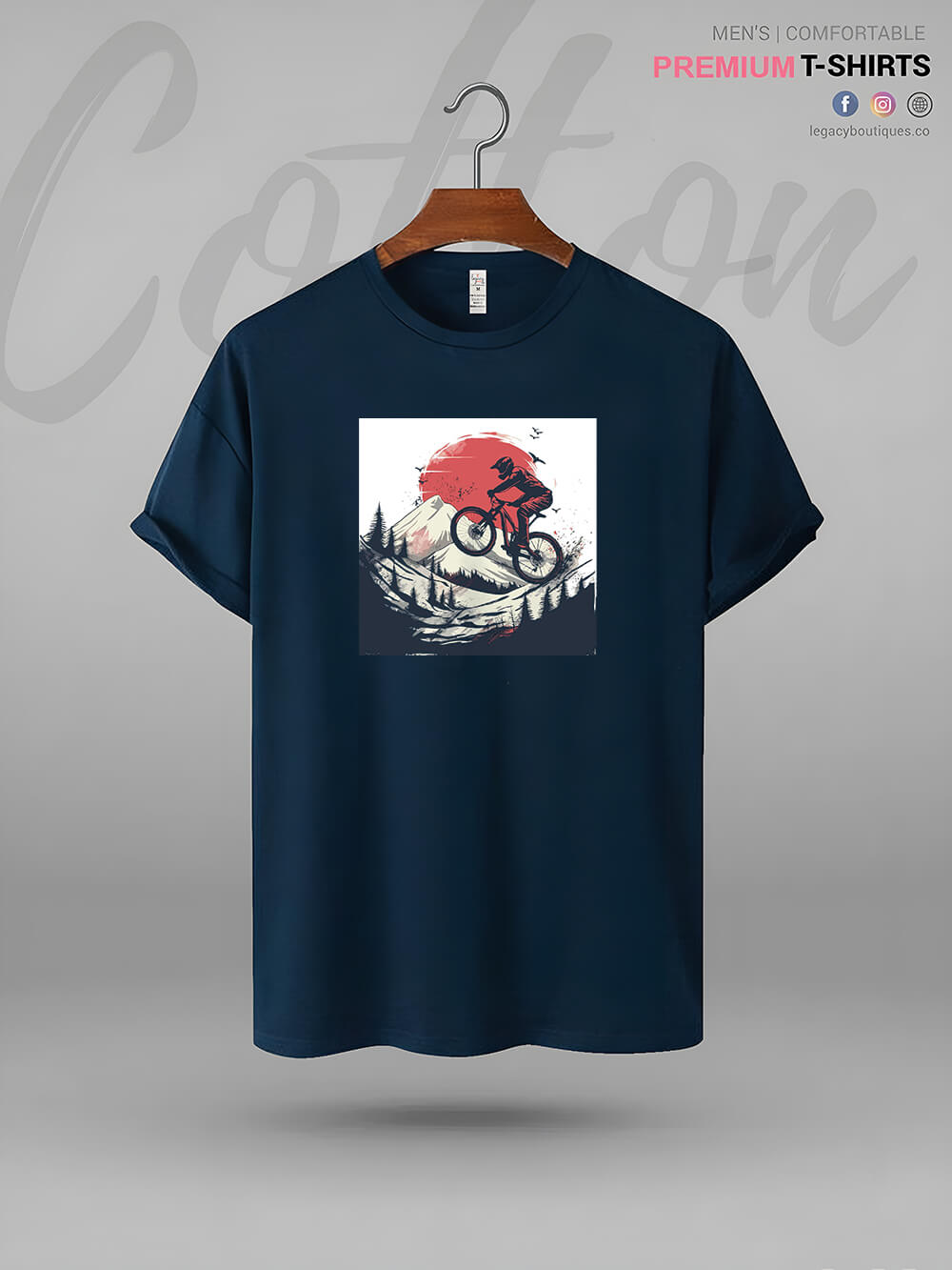 MTB Downhill Mountainbike Biking Print High Quality Men&