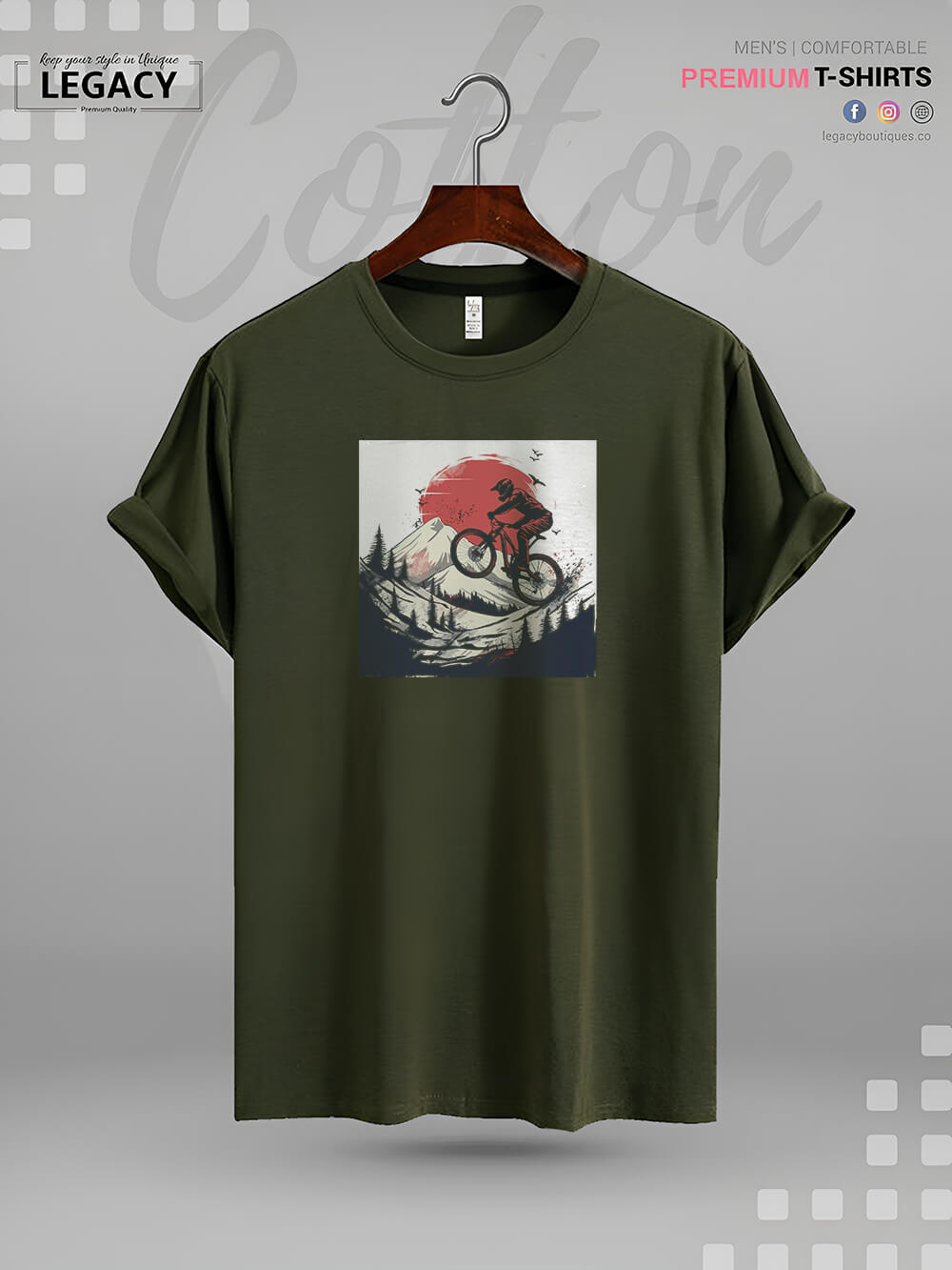 MTB Downhill Mountainbike Biking Print High Quality Men&