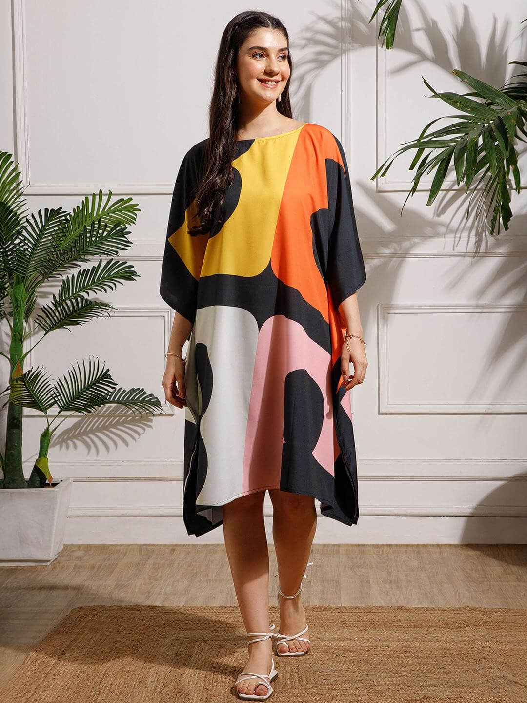 Multicolor Abstract Print kaftan Dress Legacy Boutiques Legacy Boutiques