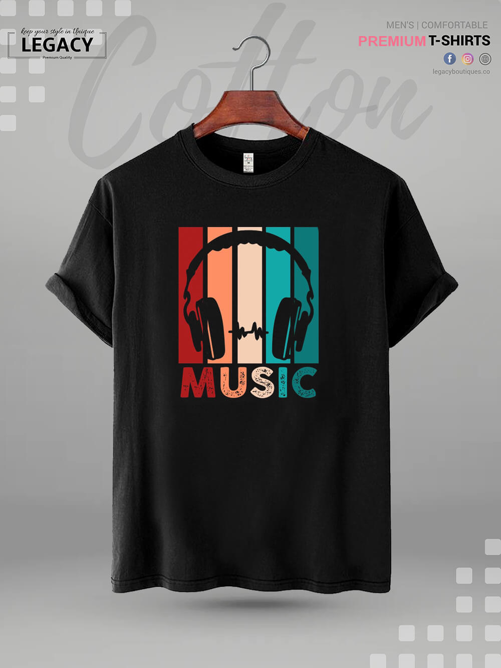 Music Lover DJ Retro Headphones Print High Quality In Cheapest Price Men&