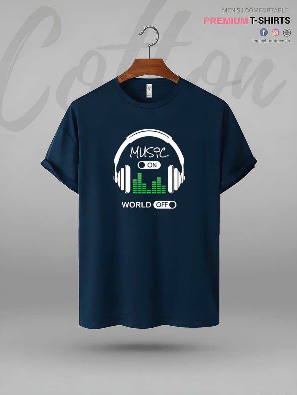 Music On World Off Good Quality Mens Tshirt In Lowest Price In BD Legacy Boutiques Legacy Boutiques