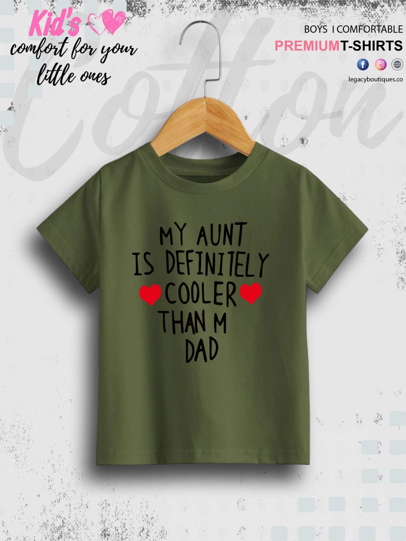 My Aunt Is Cooler Than My Dad Printed T-Shirt Kids Girls In Lowest Price Only In Dhaka Legacy Boutiques Legacy Boutiques