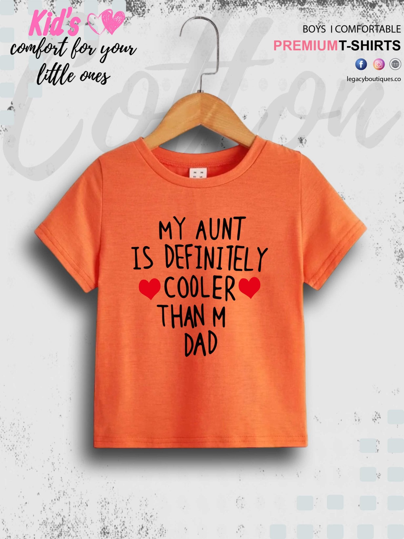 My Aunt Is Cooler Than My Dad Printed T-Shirt Kids Girls In Lowest Price Only In Dhaka Legacy Boutiques Legacy Boutiques